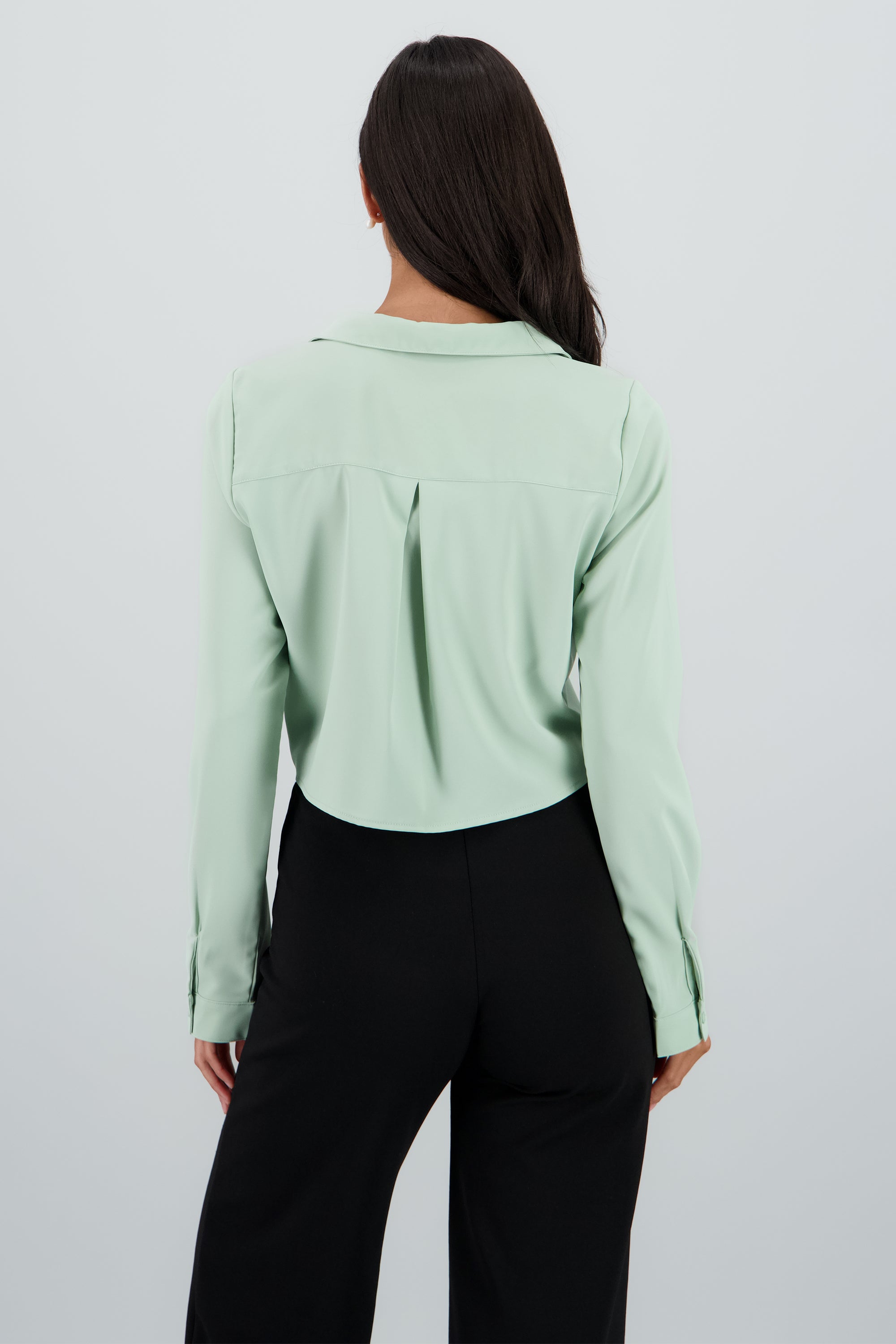 Camisa Lisa Manga Larga MENTA