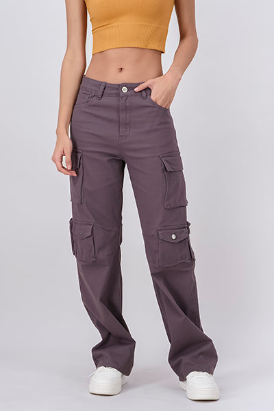 Wide leg pants charge bags Dark gray