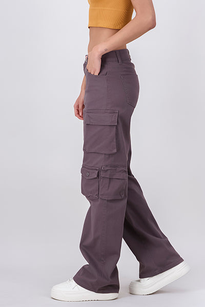 Wide leg pants charge bags Dark gray