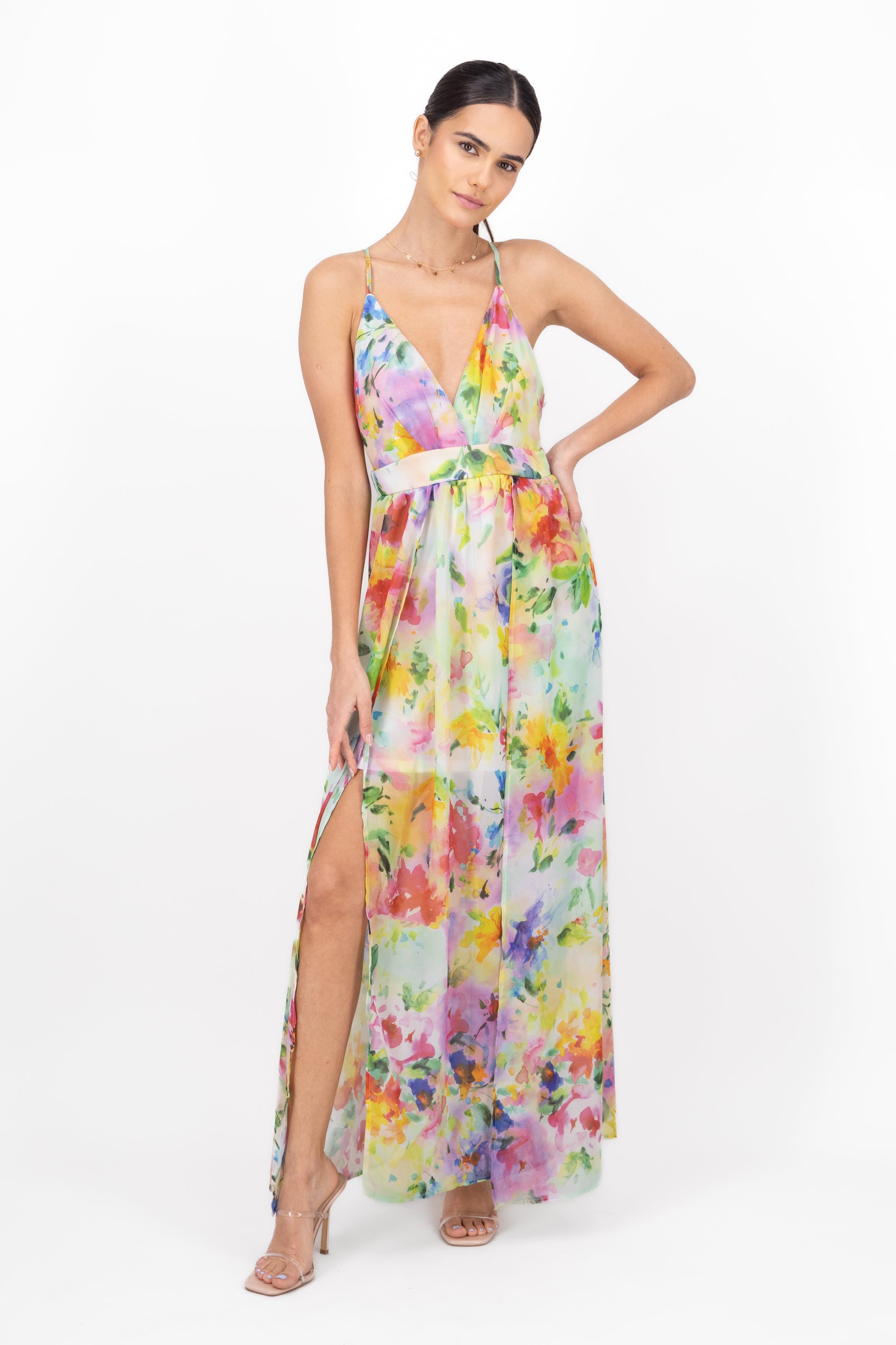 Maxi Dress Flowers MULTICOLORED