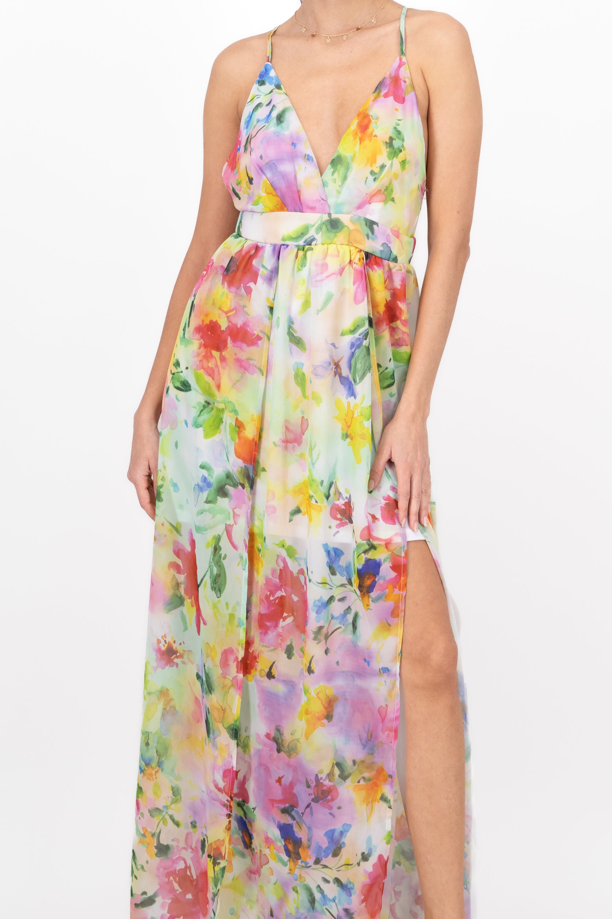 Maxi Dress Flowers MULTICOLORED