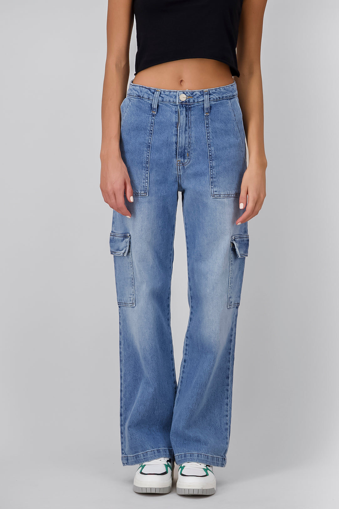 Straight Jeans Position 2 Bags Medium Wash