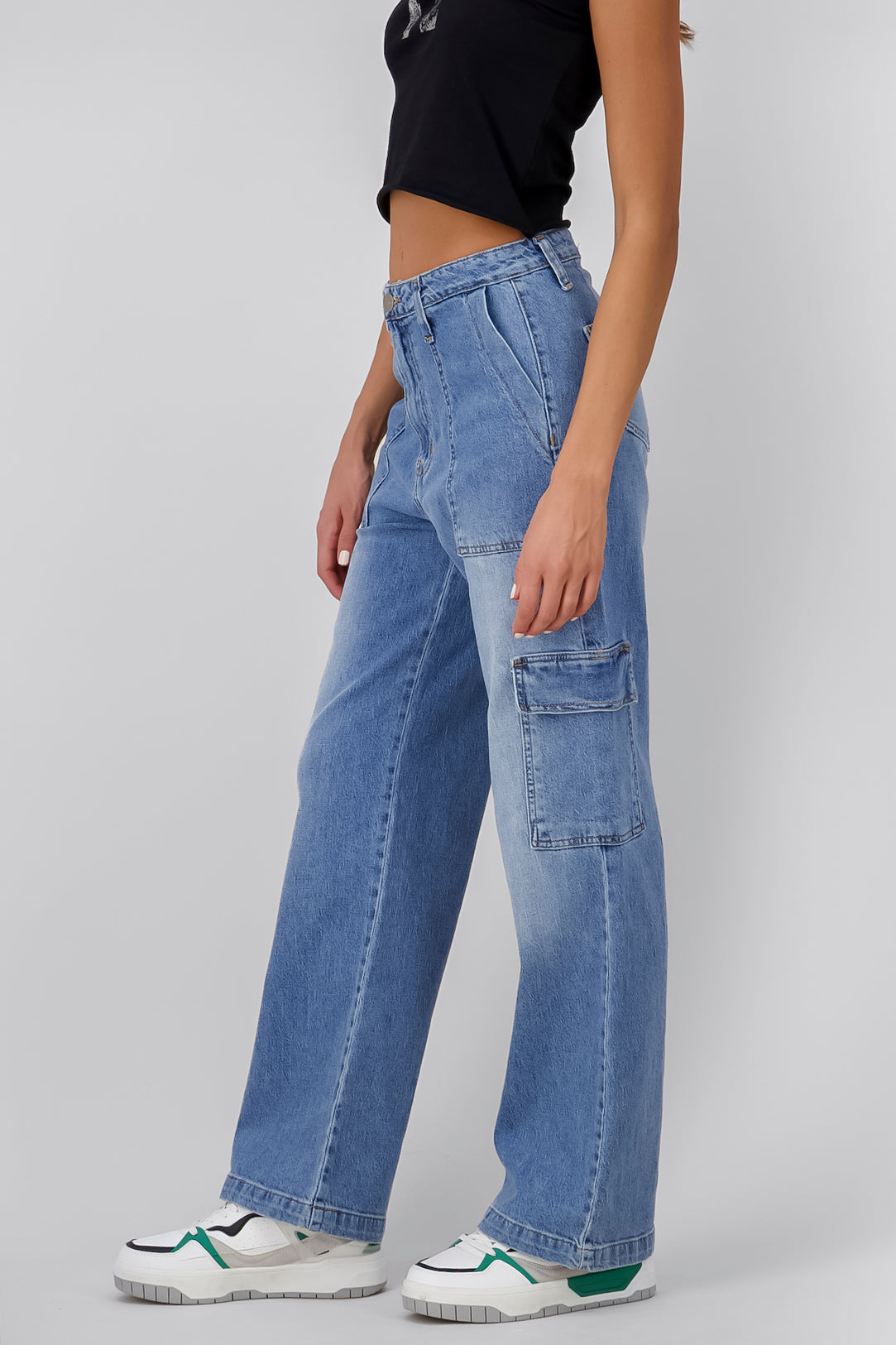 Straight Jeans Position 2 Bags Medium Wash