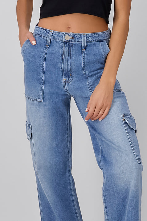 Straight Jeans Position 2 Bags Medium Wash