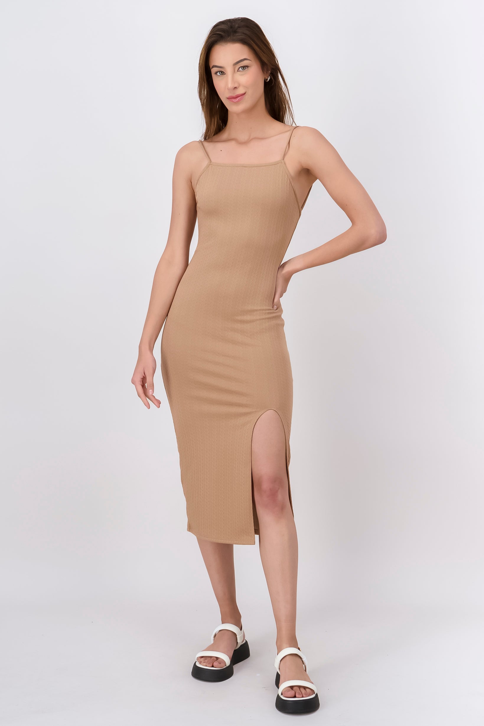 Maxi fabric dress Taupe