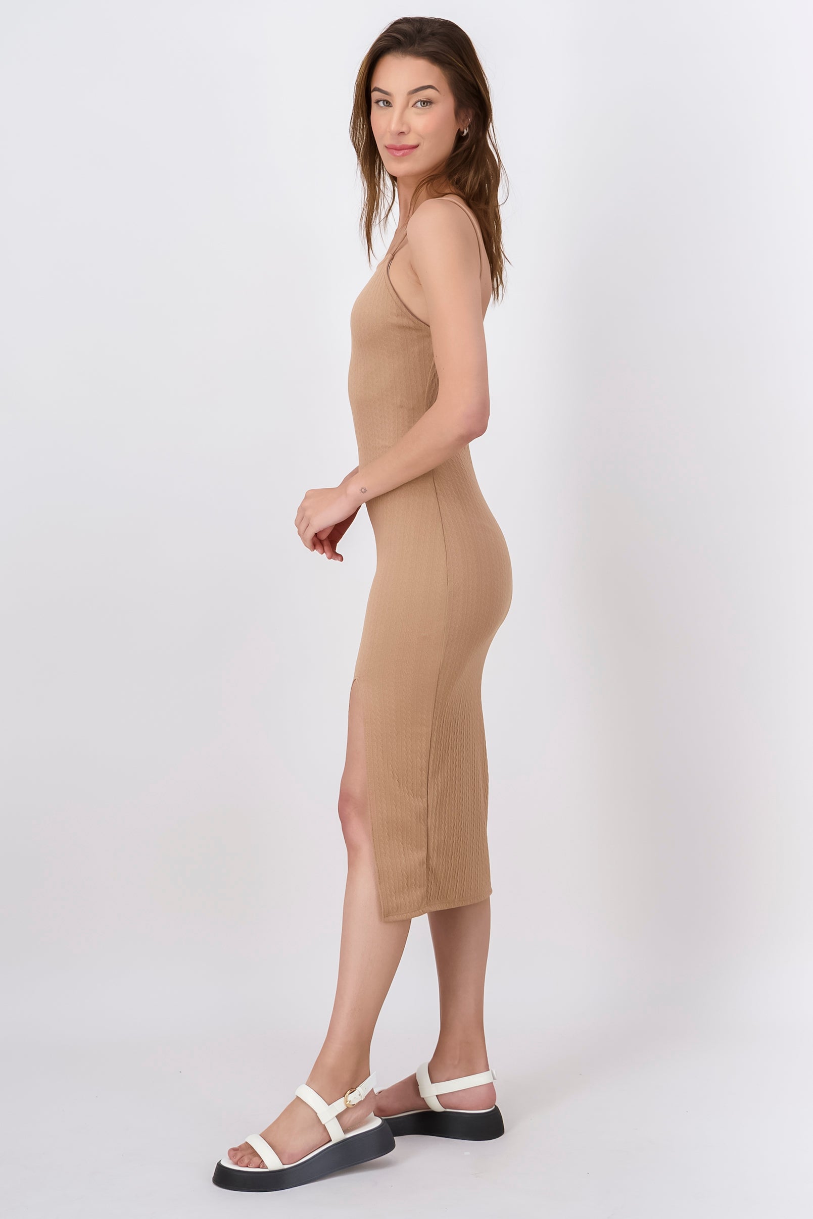 Maxi fabric dress Taupe