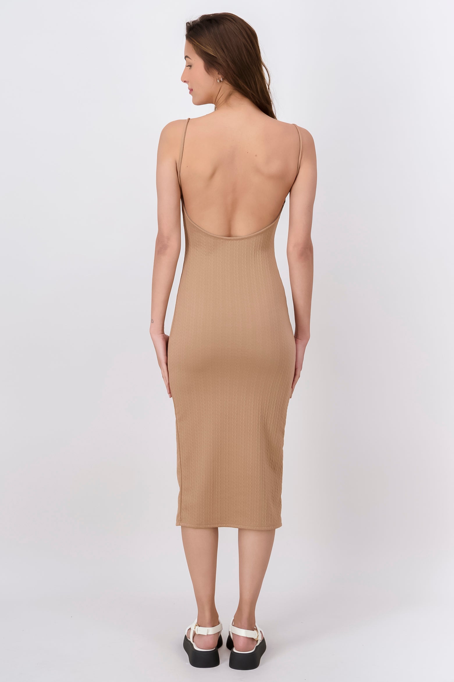 Maxi fabric dress Taupe