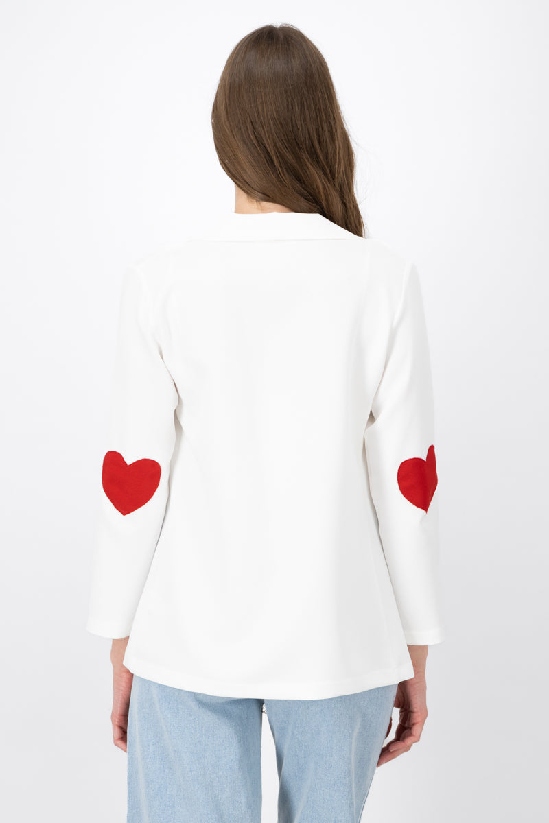 Blazer Detail Hearts WHITE