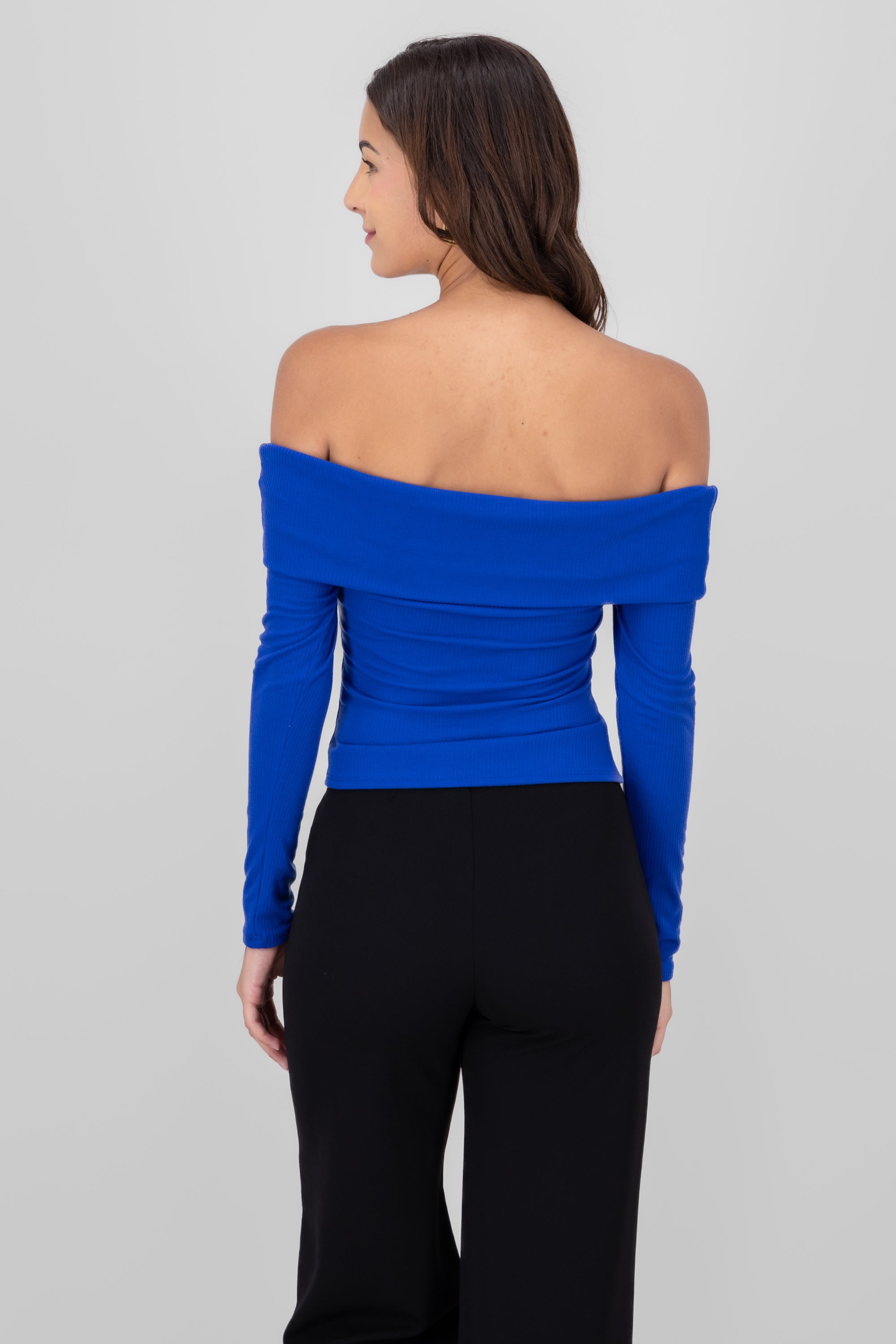 Top Rib Long Sleeing Shoulder King blue