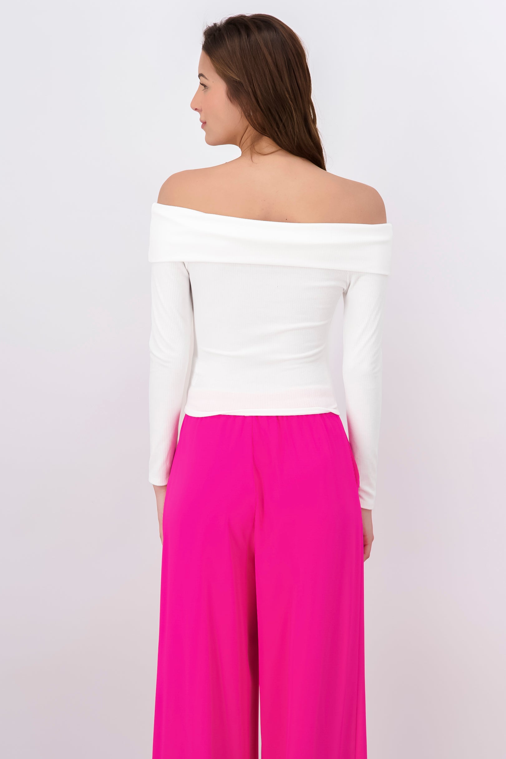 Top Rib Long Sleeing Shoulder WHITE