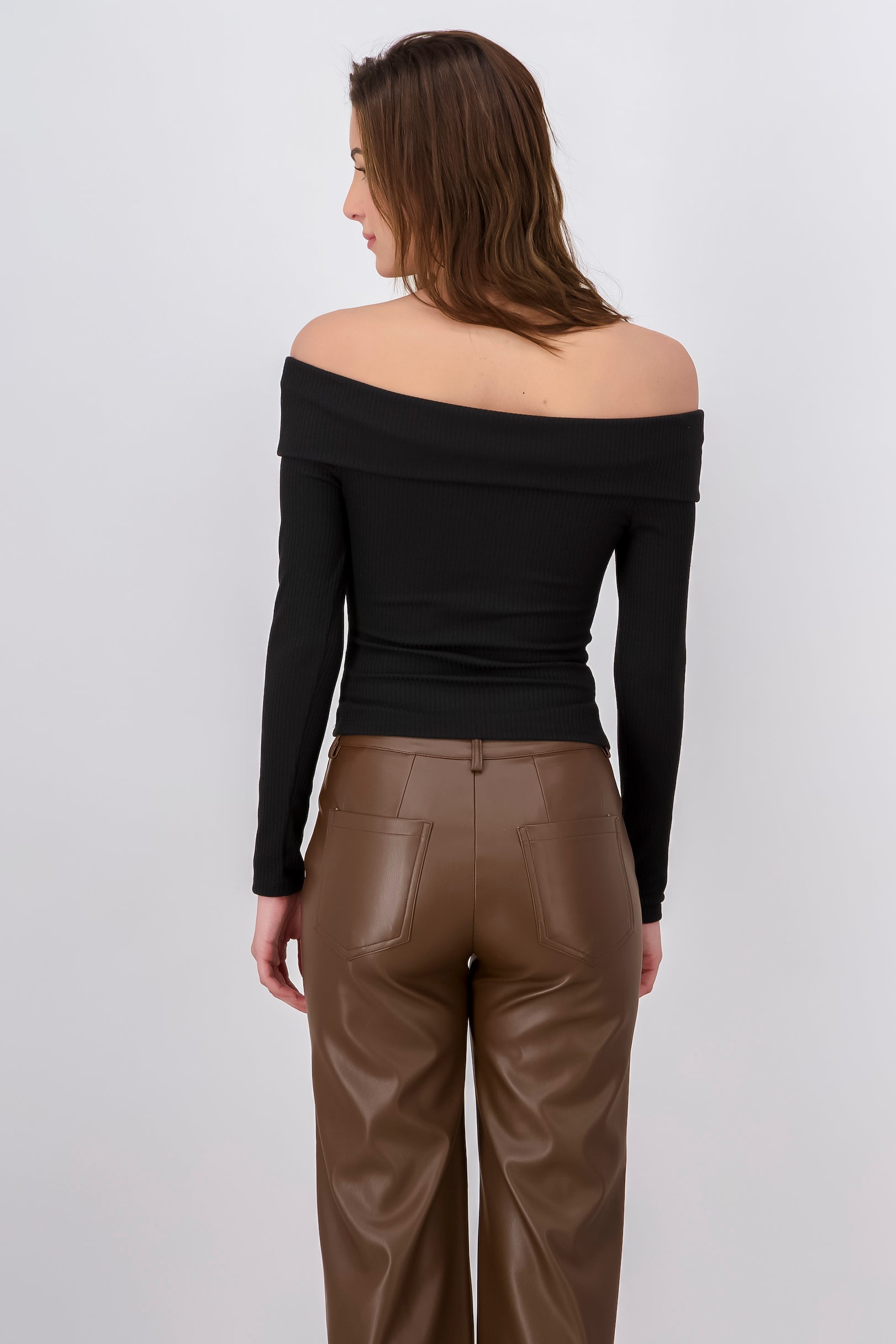 Top Rib Long Sleeing Shoulder BLACK