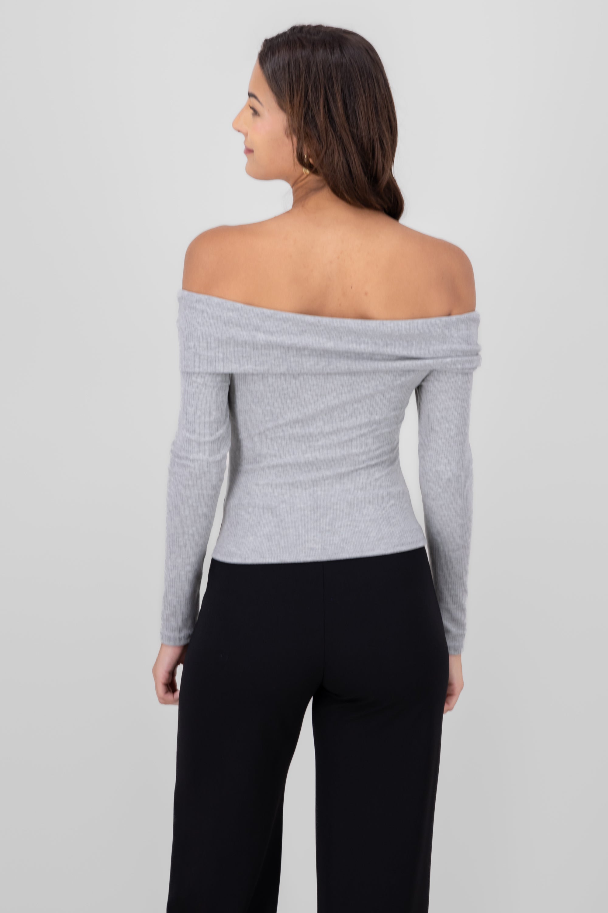 Top Rib Long Sleeing Shoulder GREY