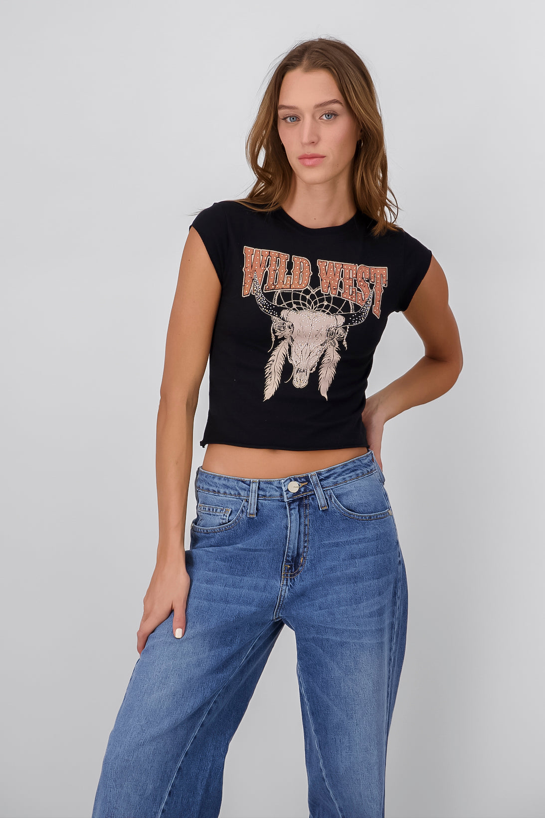 Top wild west brillos NEGRO