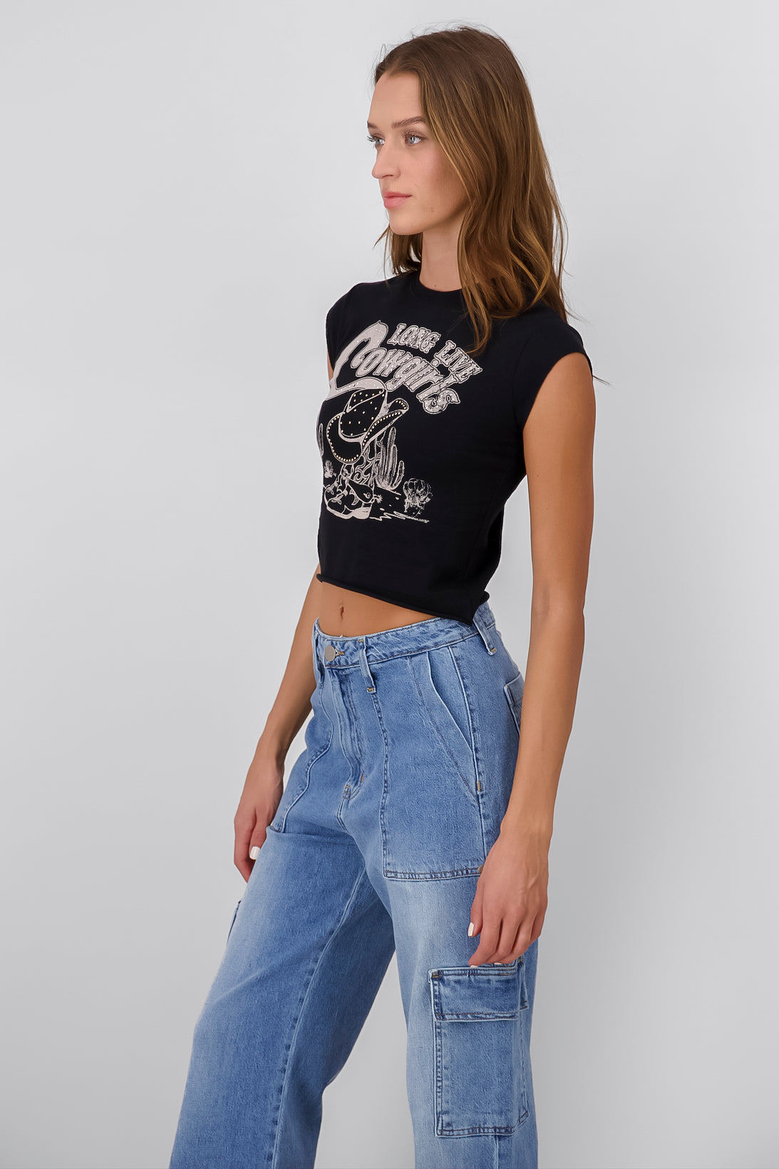 Top cowgirls brillos NEGRO