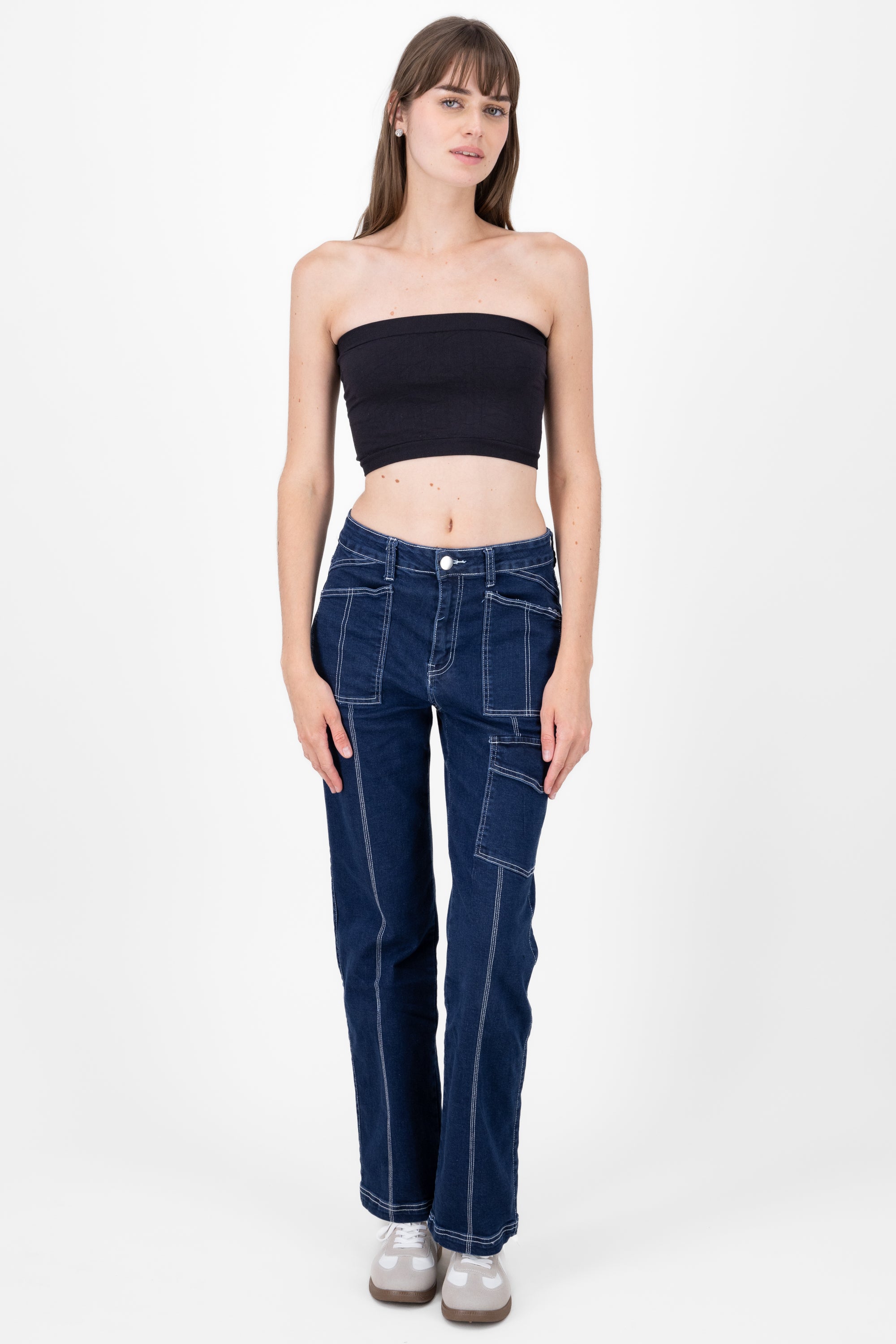 Jeans Contrast seams Dark Wash