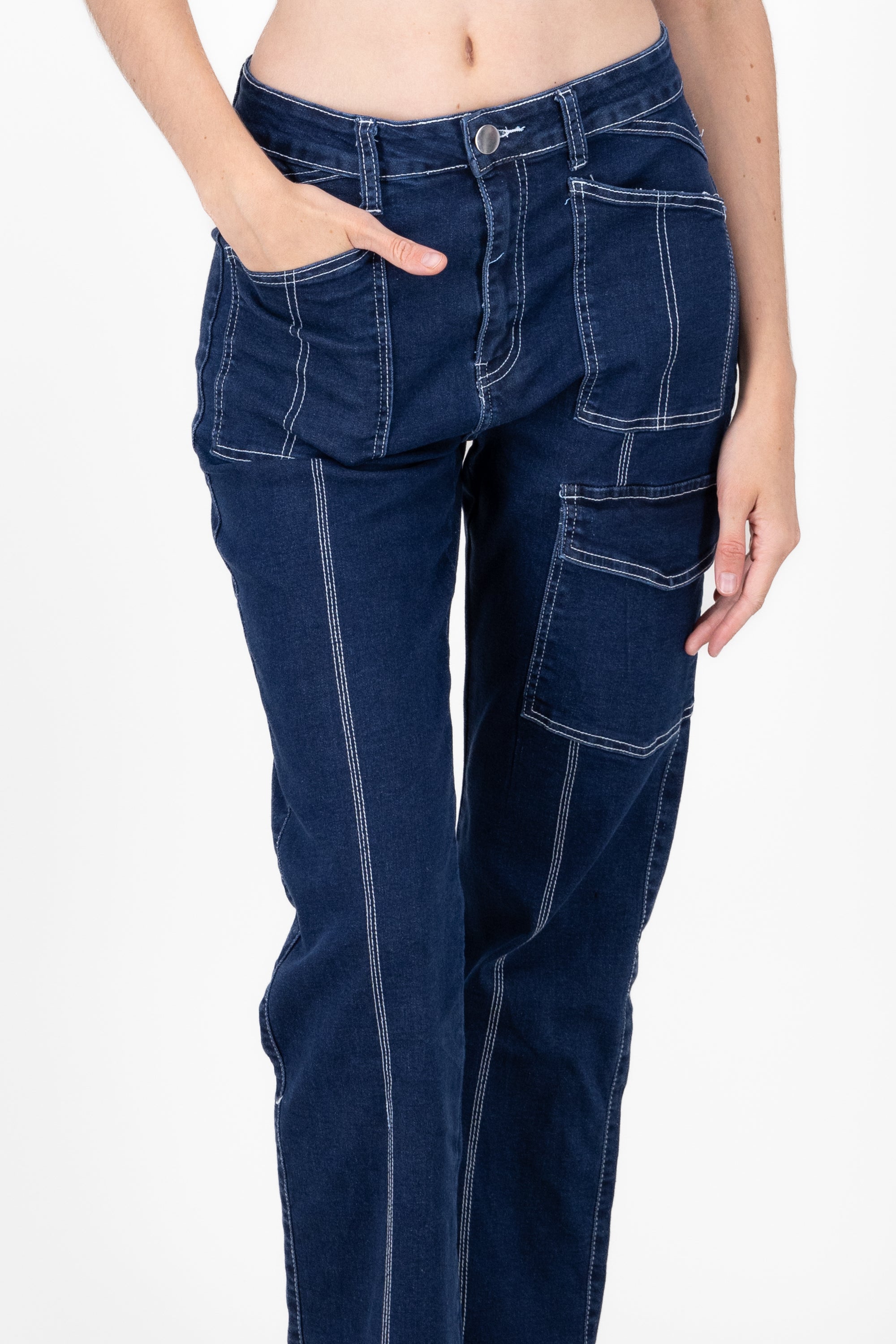 Jeans Contrast seams Dark Wash