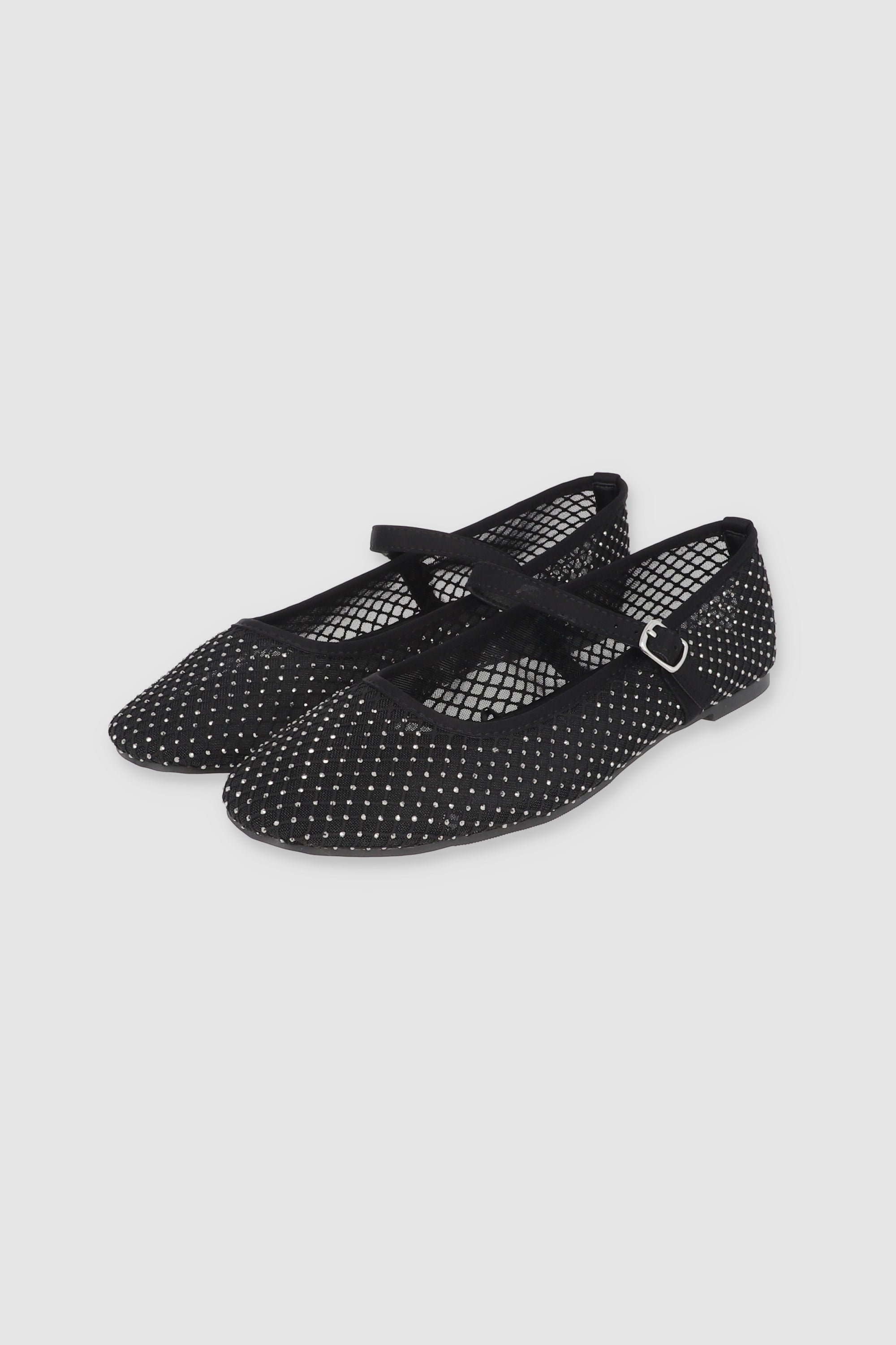 Flat malla brillos correa NEGRO