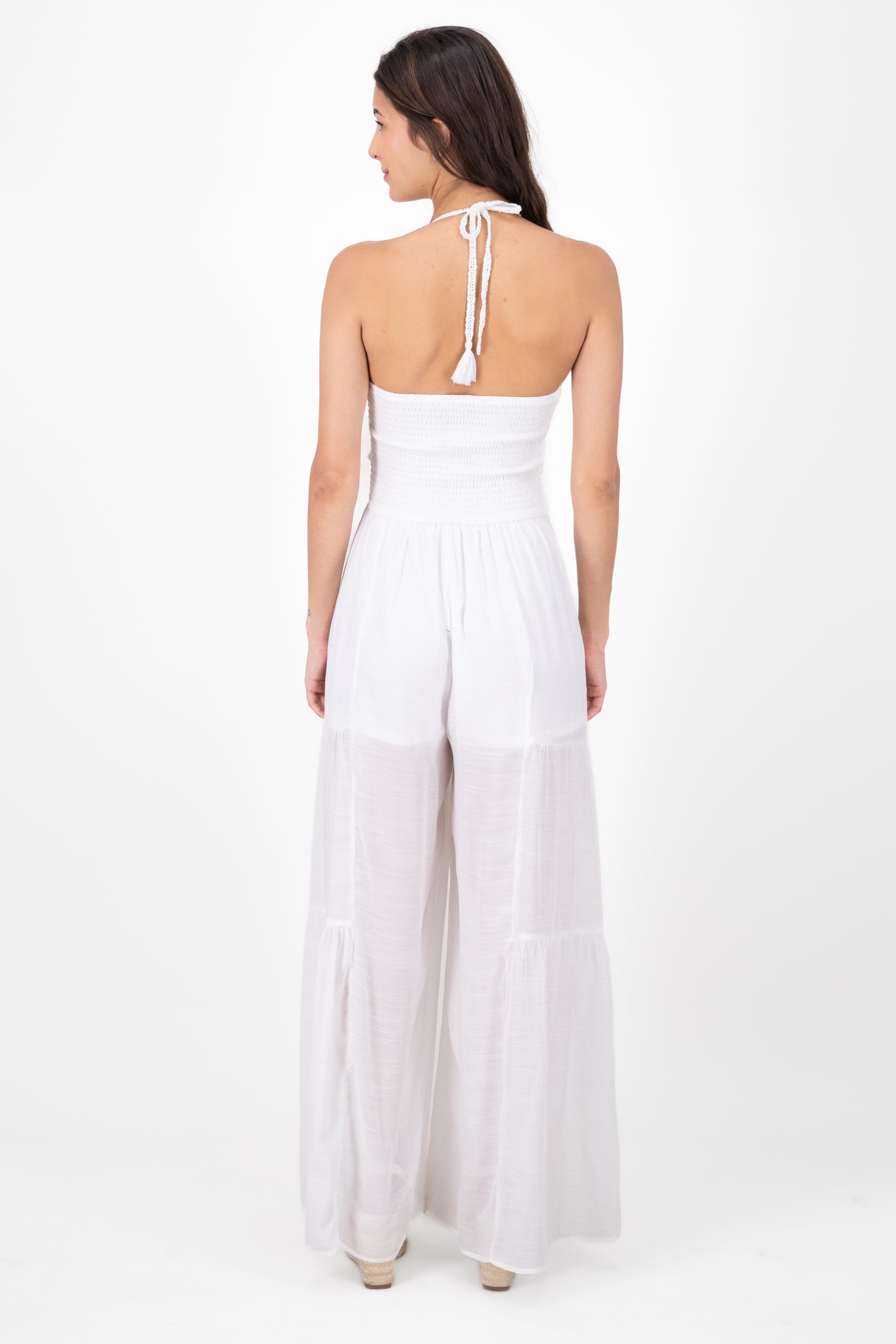 Jumpsuit lino crochet BLANCO