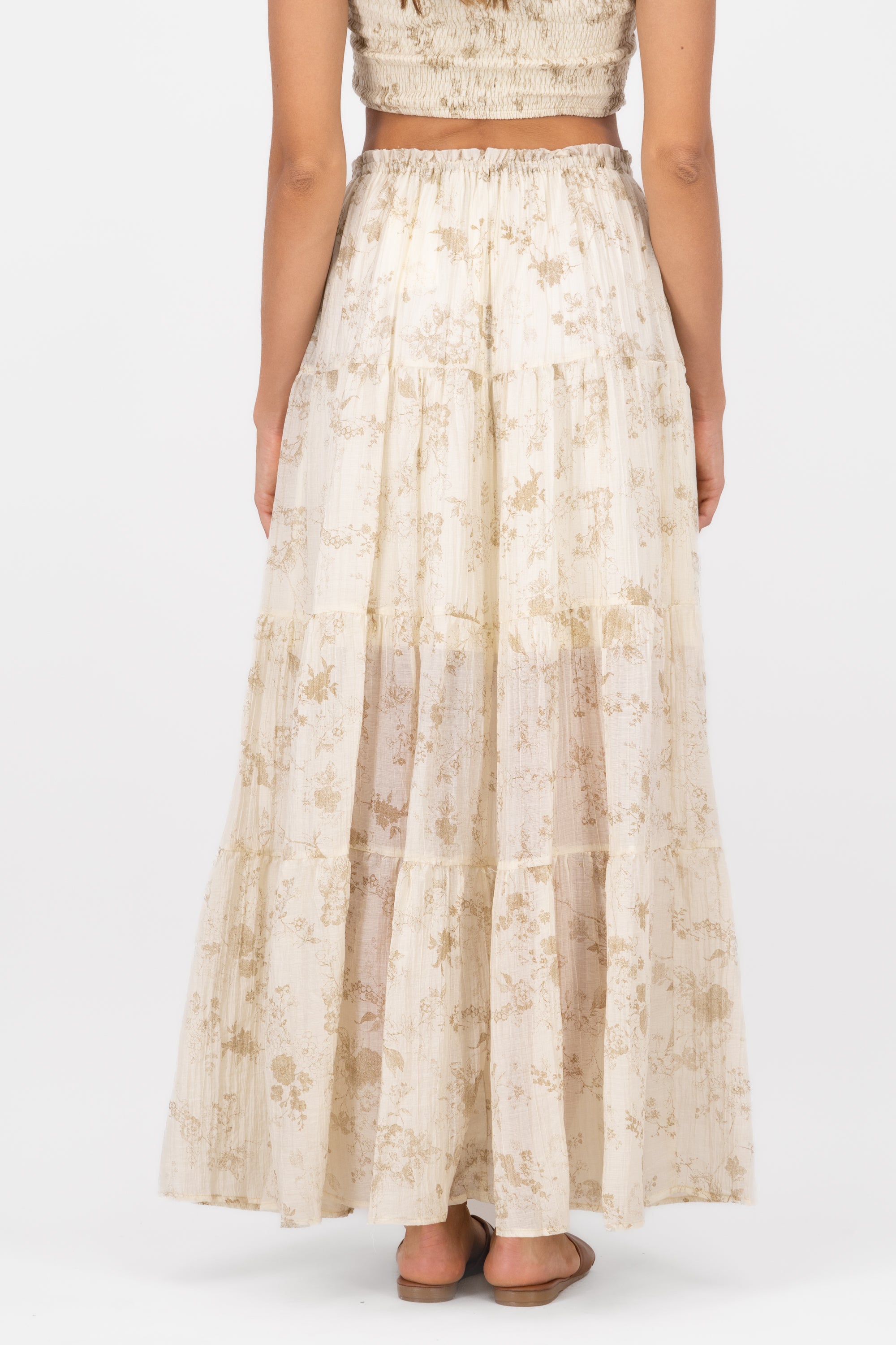 Falda Maxi Estampada CREMA