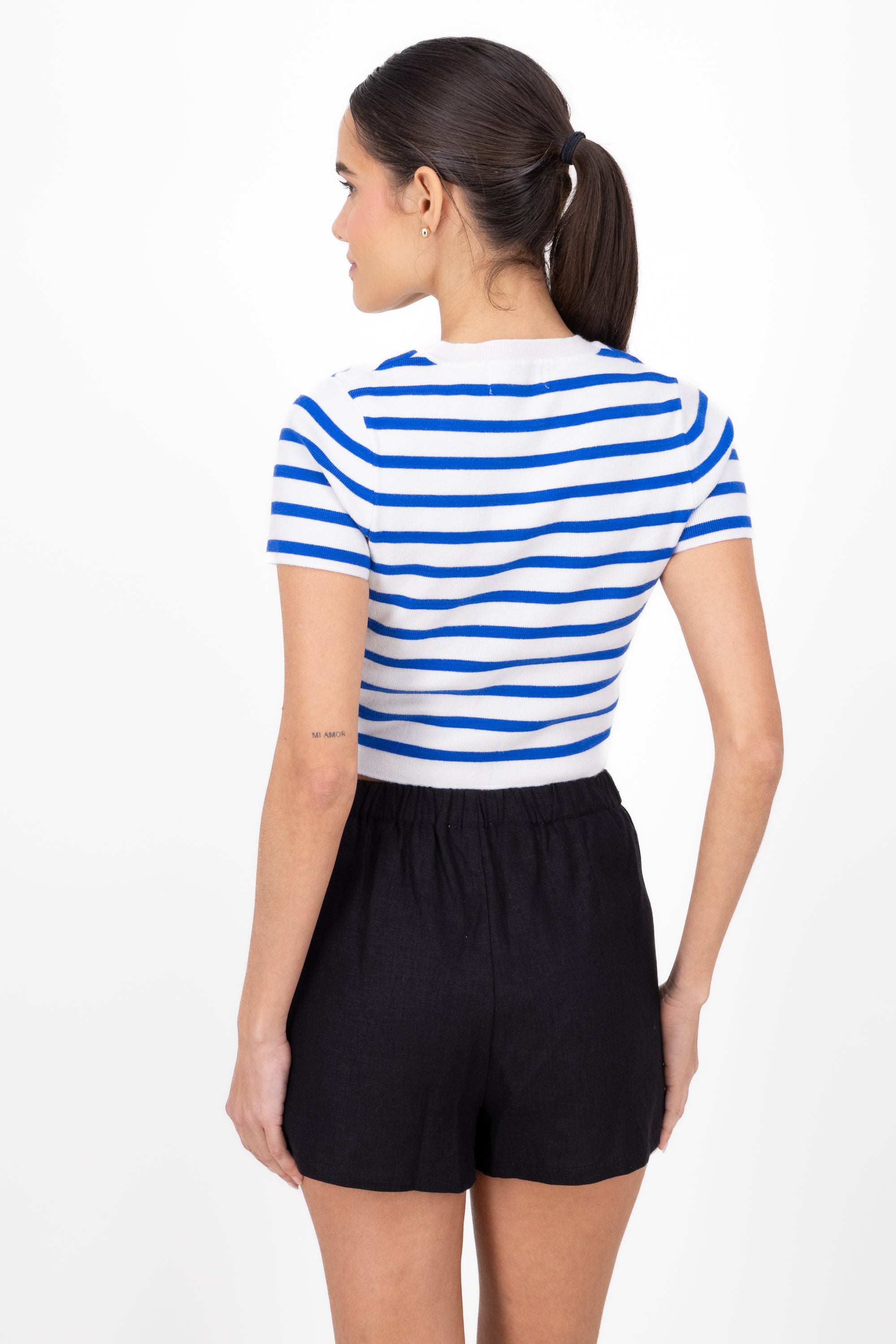 Top Short Manga stripes BLUE