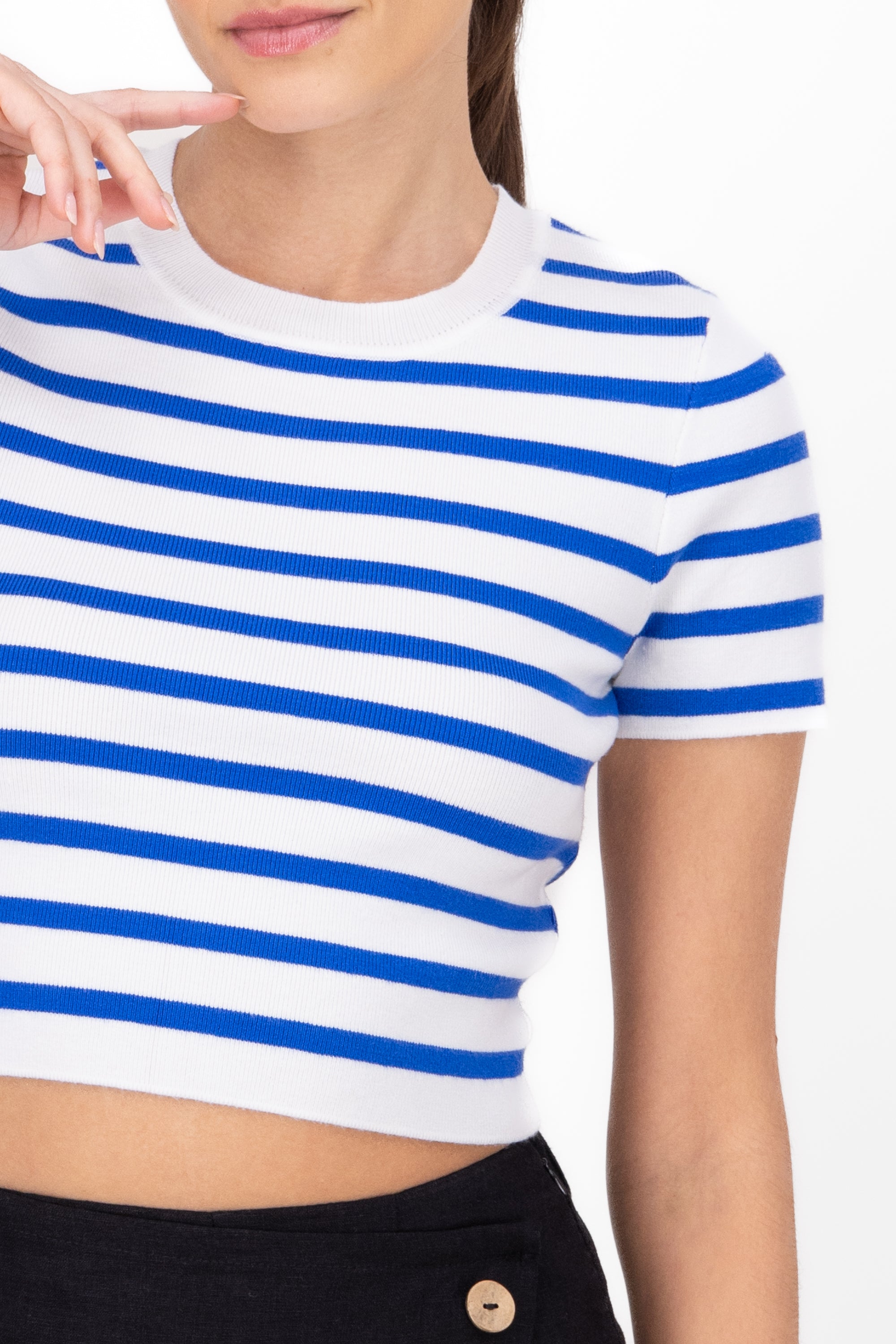 Top Short Manga stripes BLUE