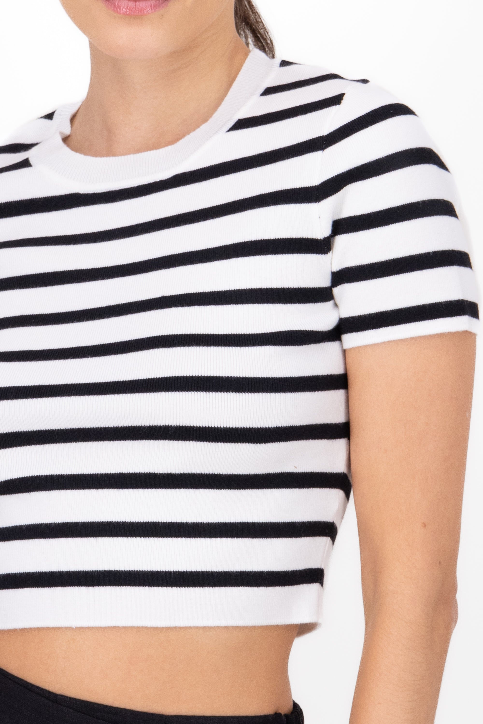 Top Short Manga stripes BLACK