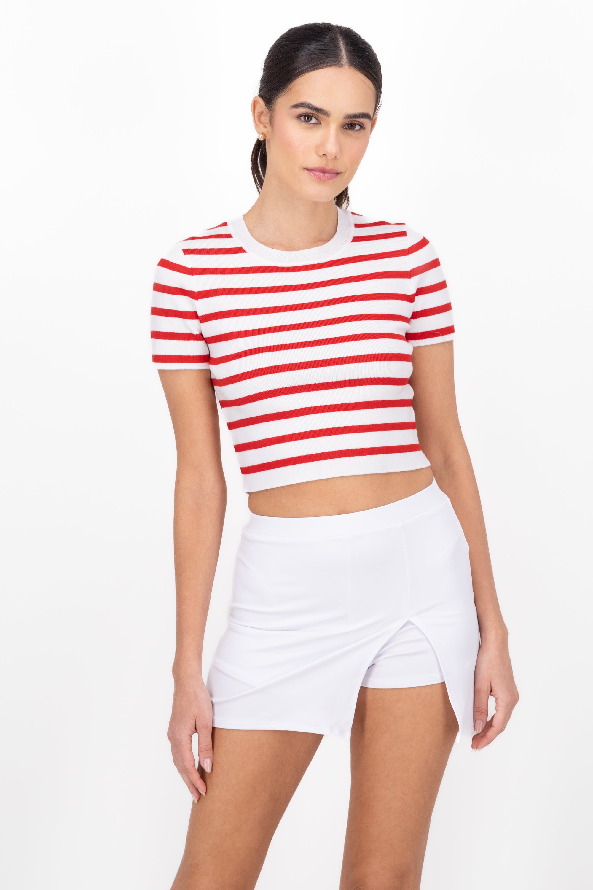 Top Short Manga stripes RED