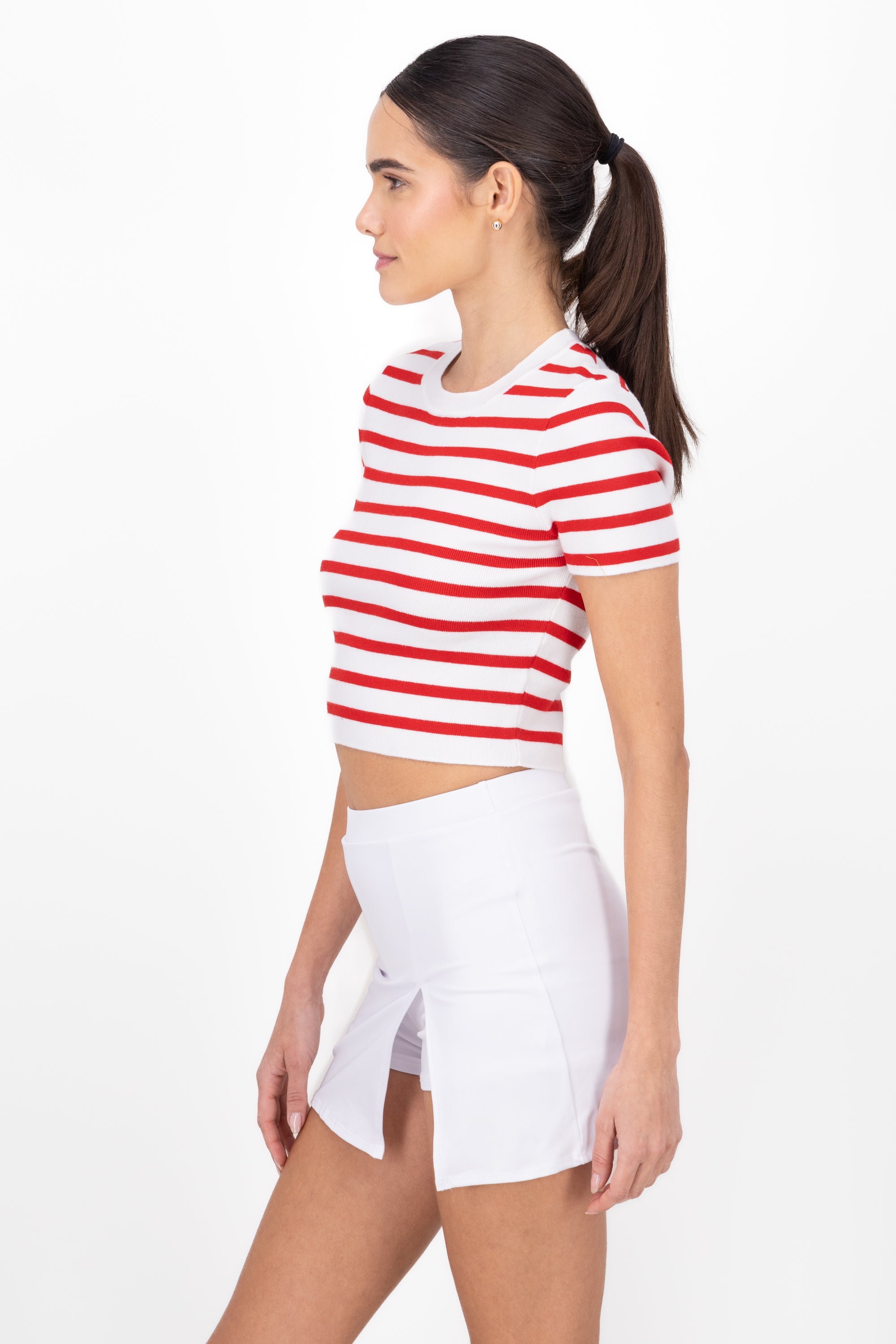 Top Short Manga stripes RED