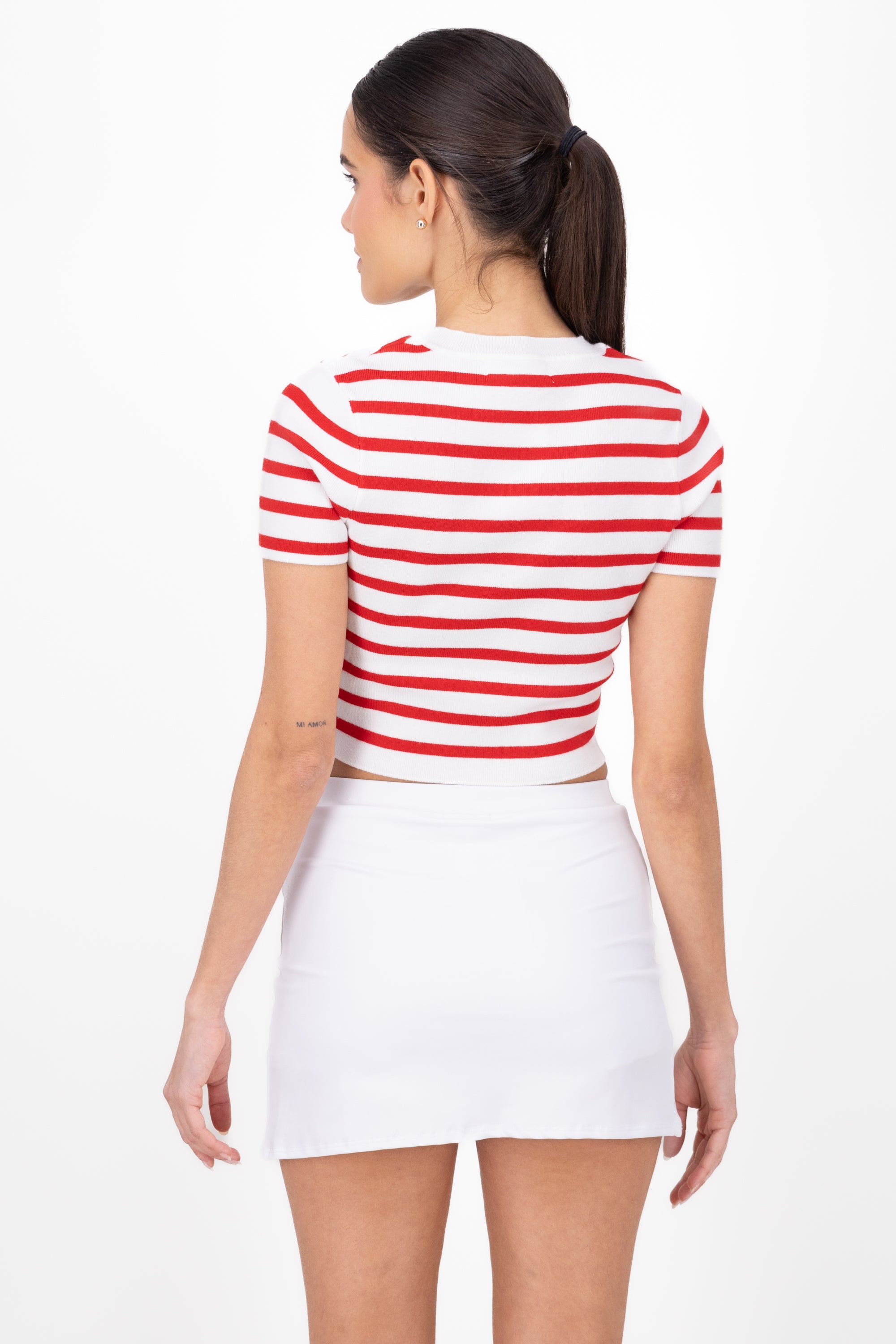 Top Short Manga stripes RED