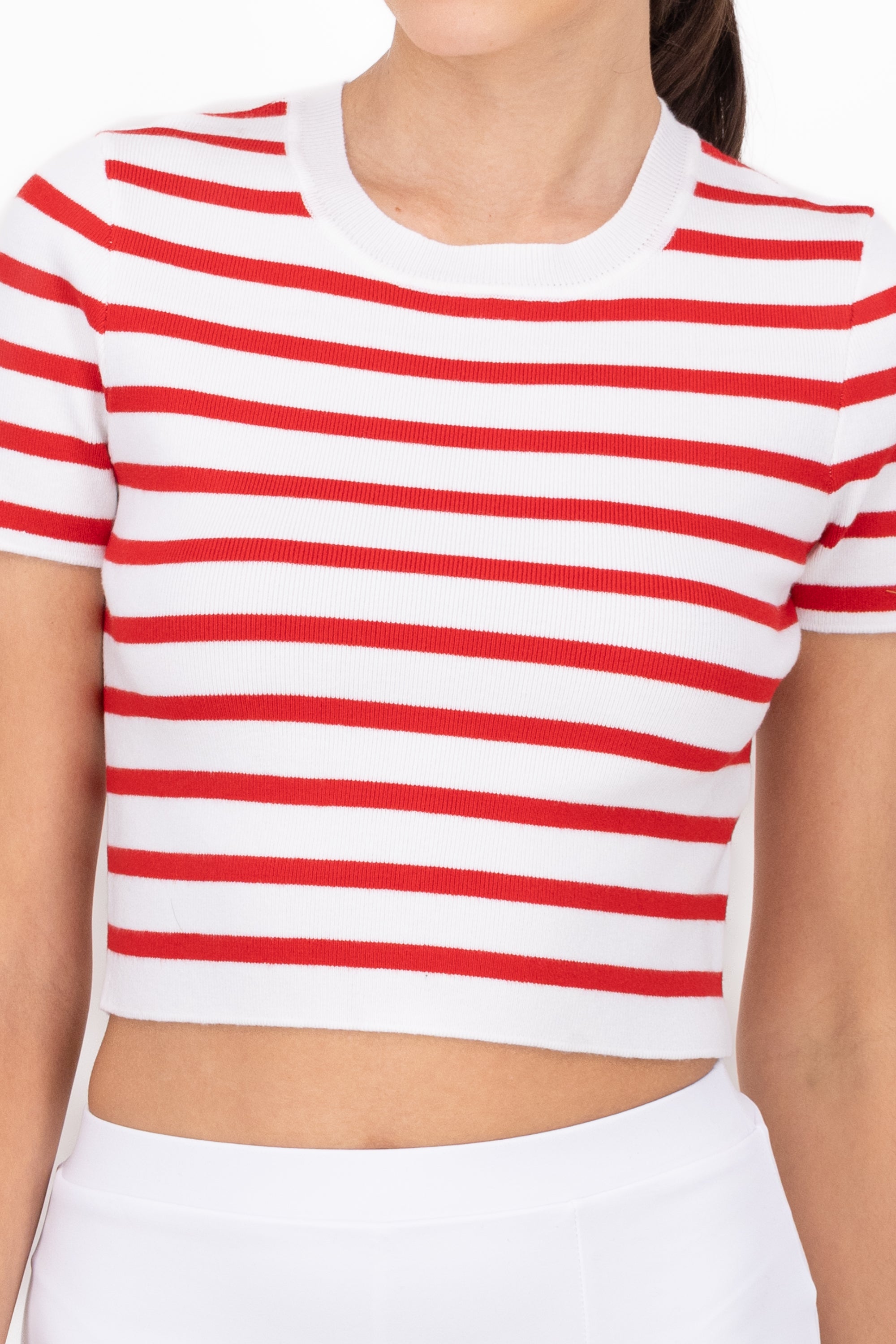 Top Short Manga stripes RED