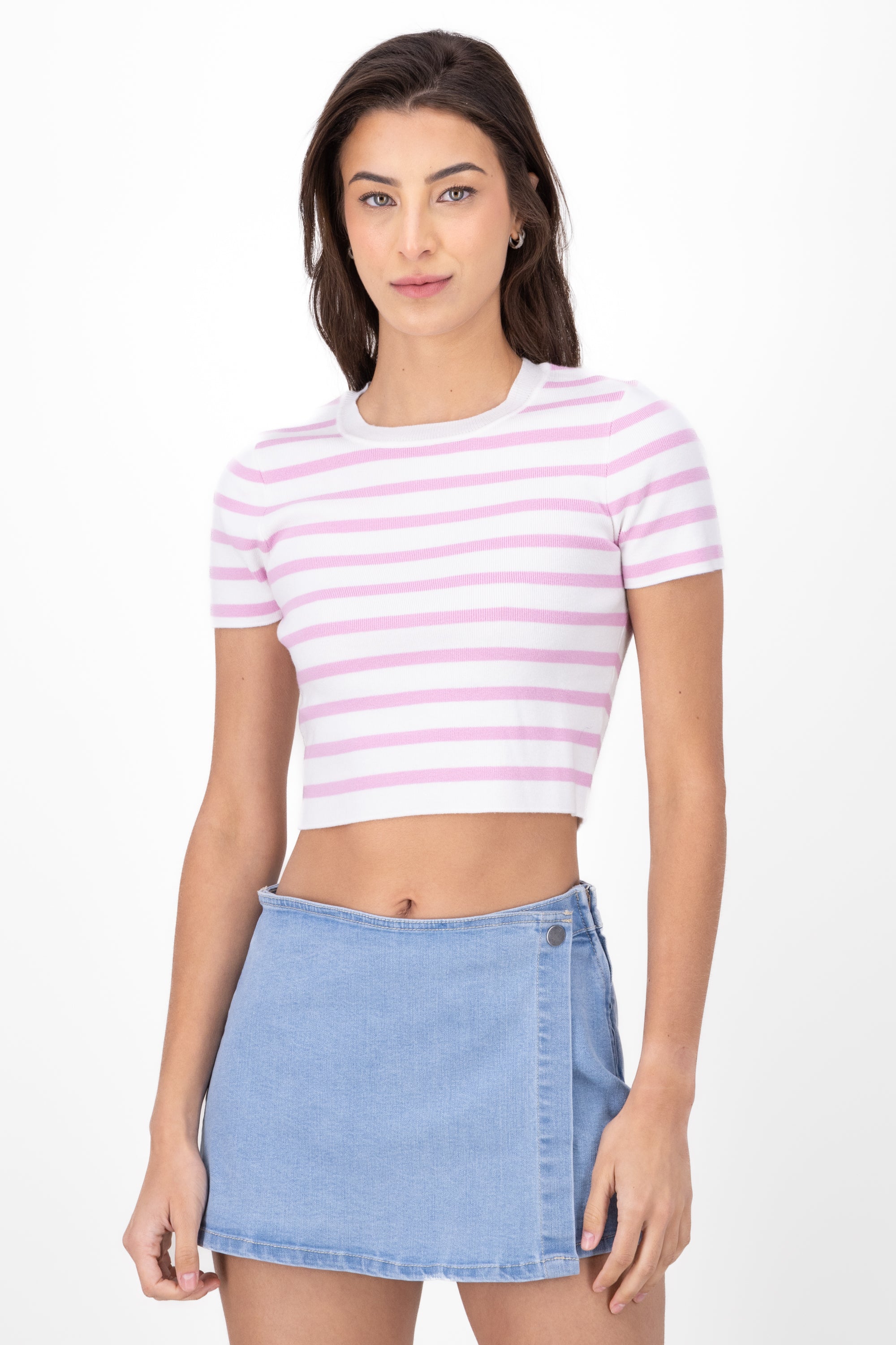 Top Short Manga stripes PINK