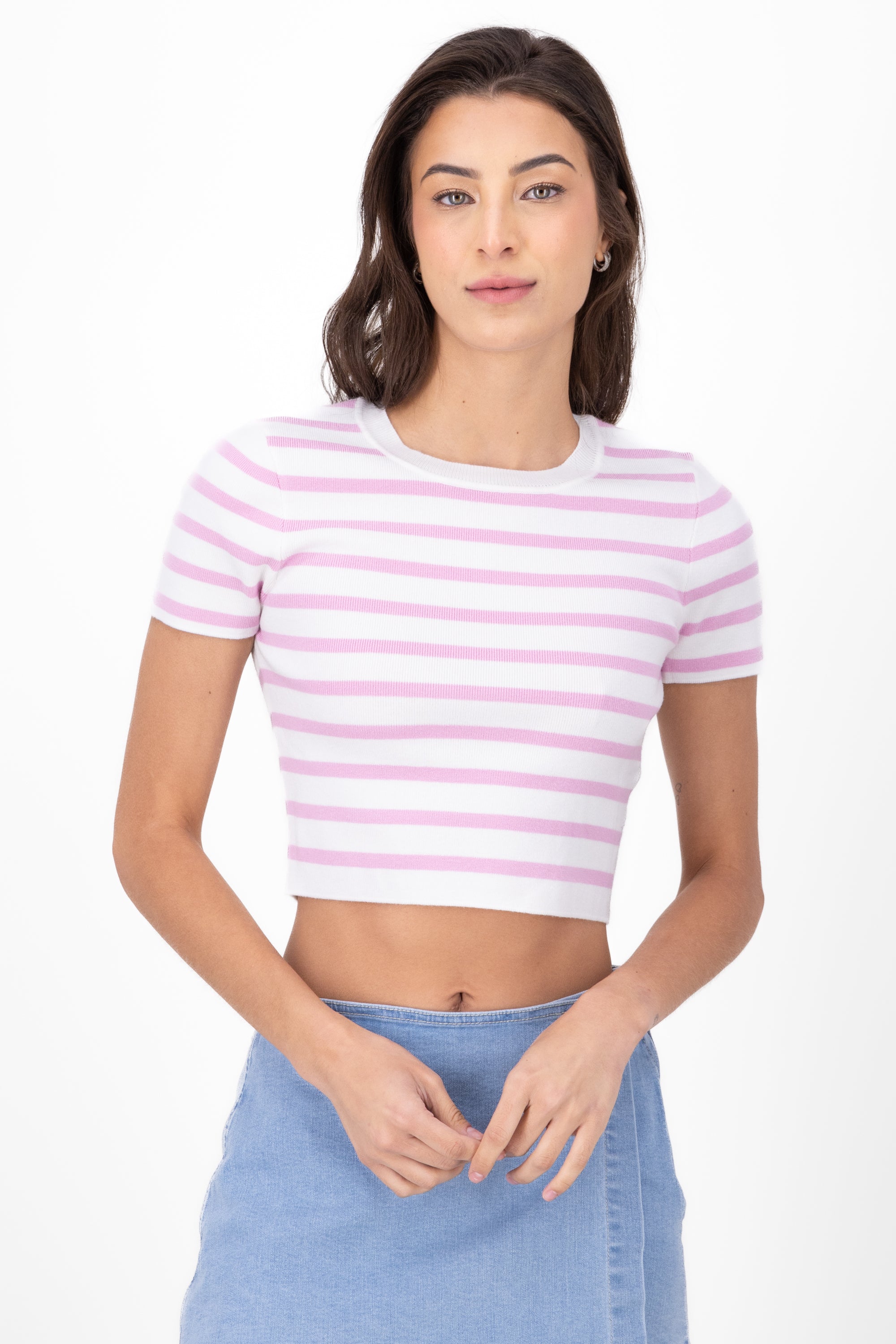 Top Short Manga stripes PINK