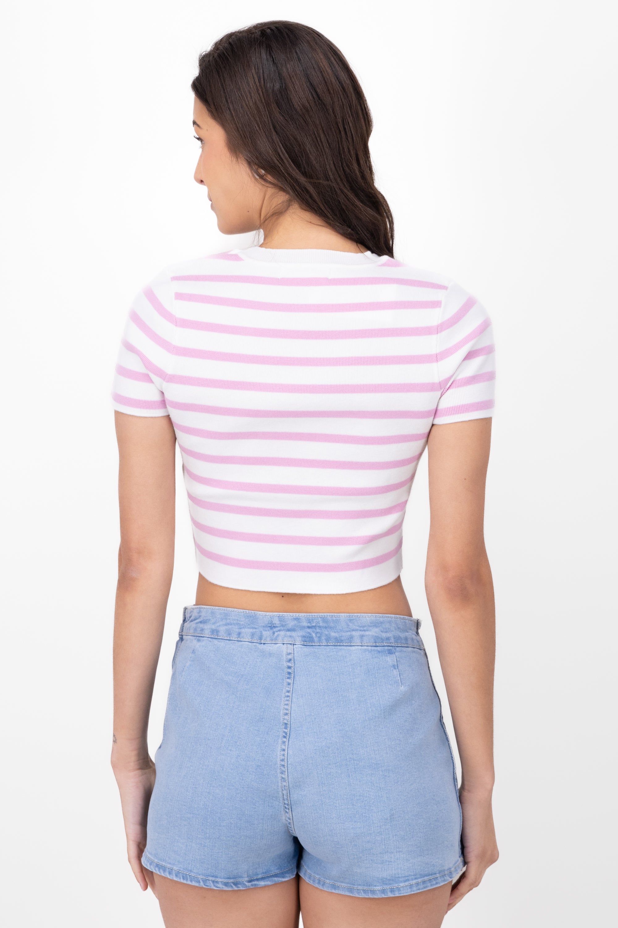 Top Short Manga stripes PINK