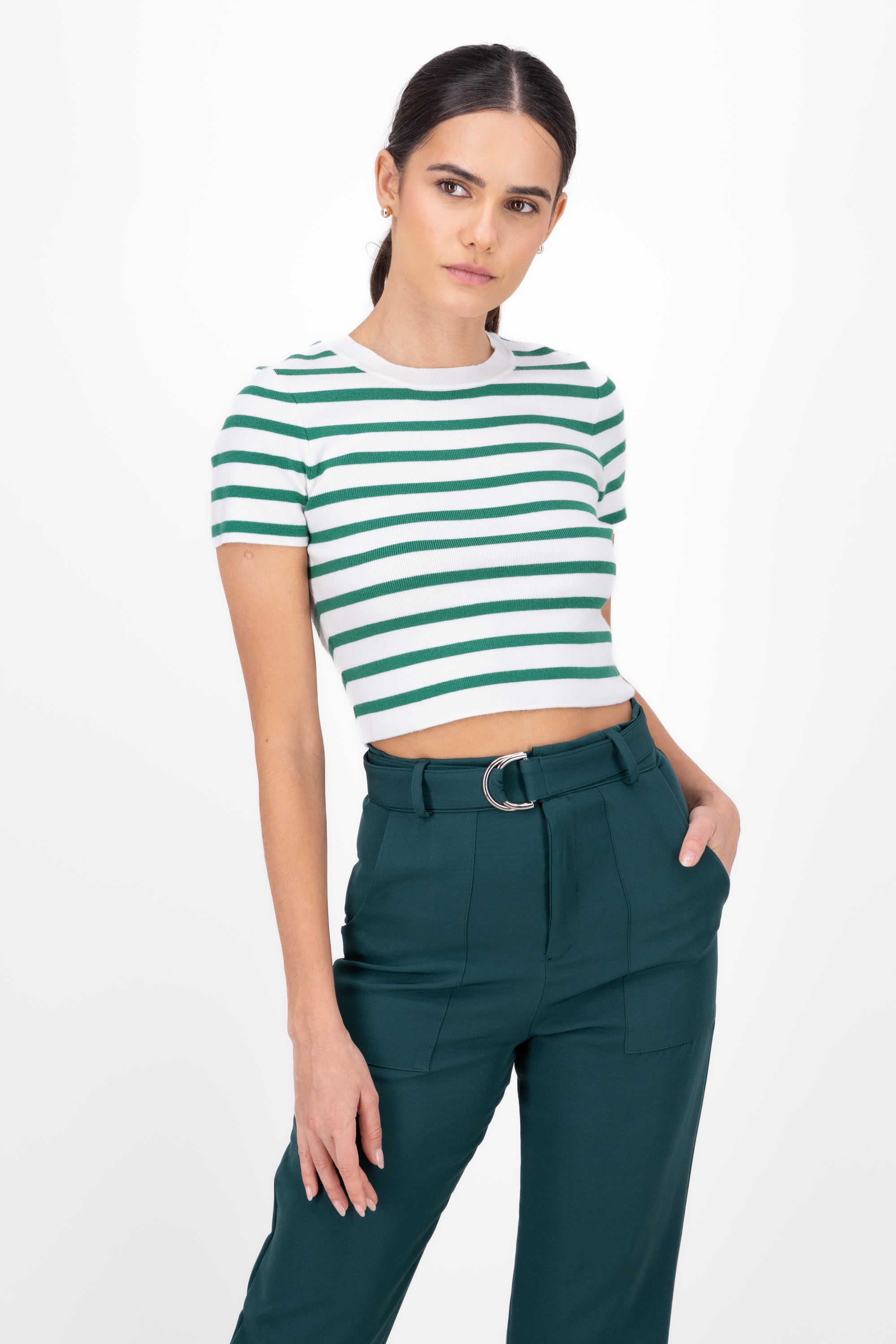 Top Short Manga stripes GREEN