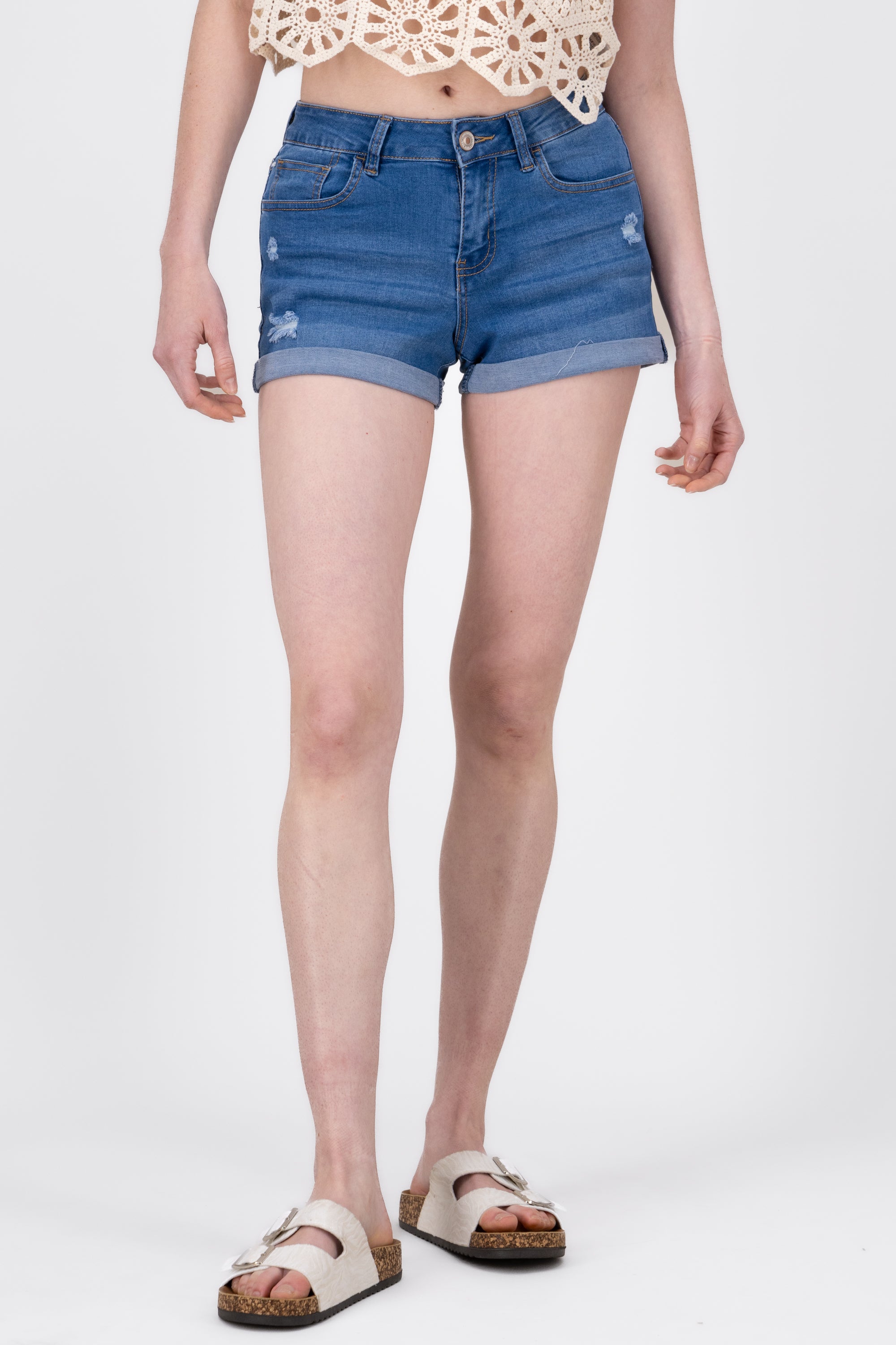 Denim shorts with bender Medium Wash