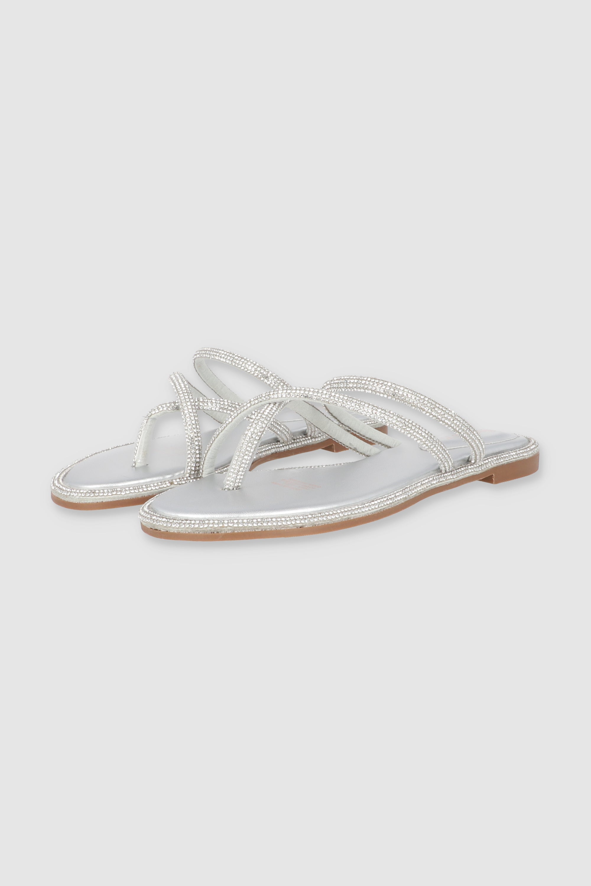 Sandal strips thick brightness Cruzado SILVER