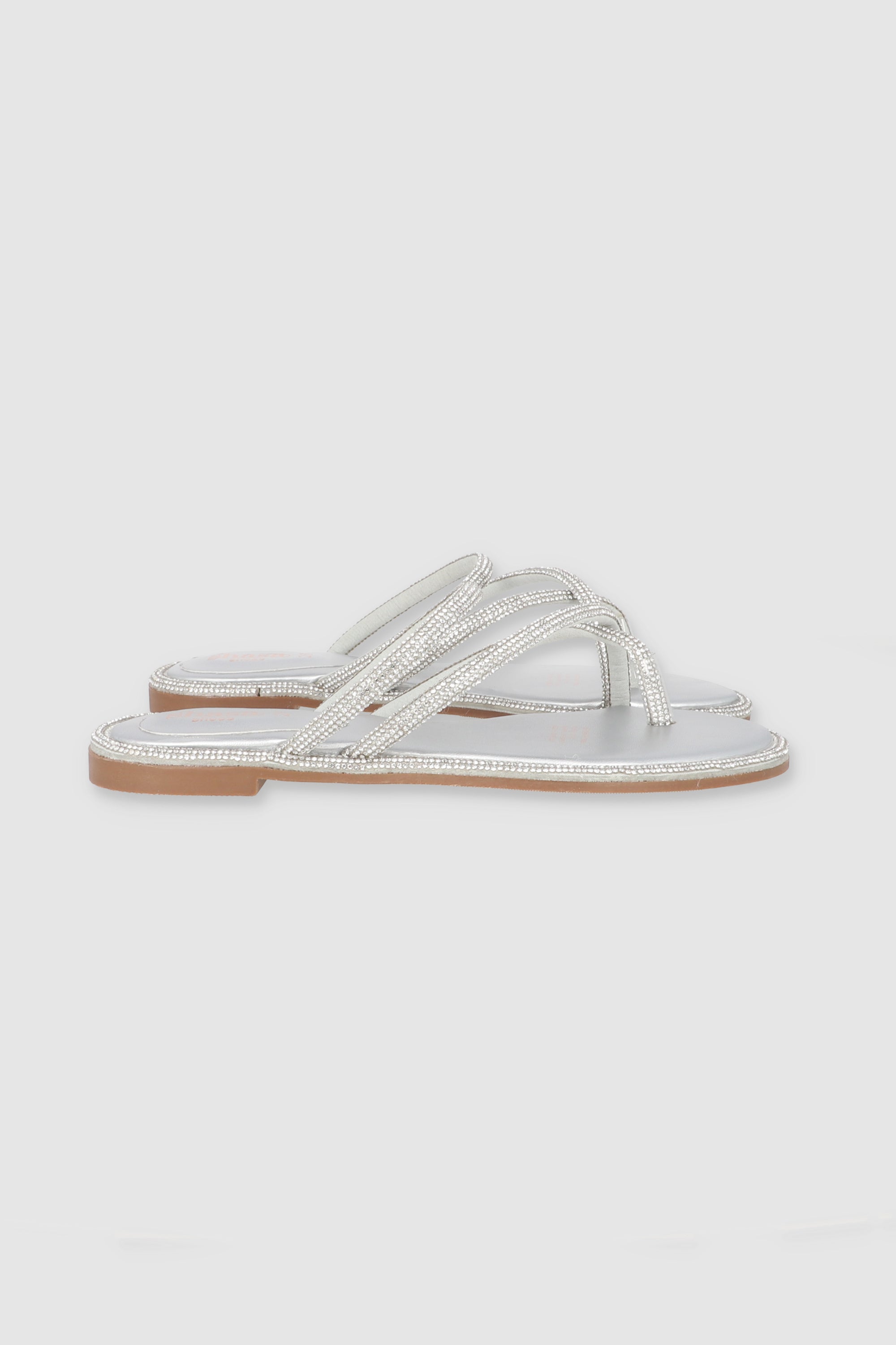 Sandal strips thick brightness Cruzado SILVER