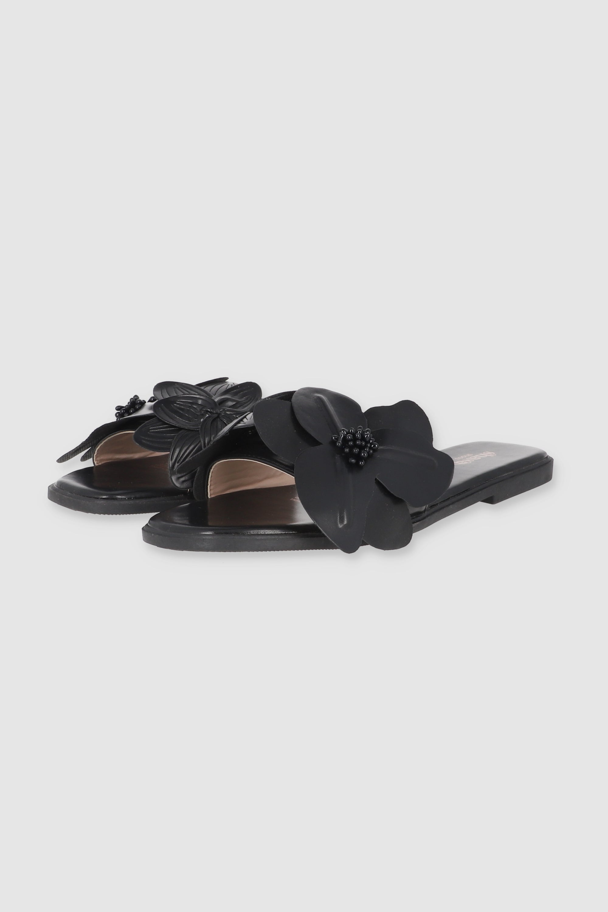 Sandalia flores tropicales 3D NEGRO