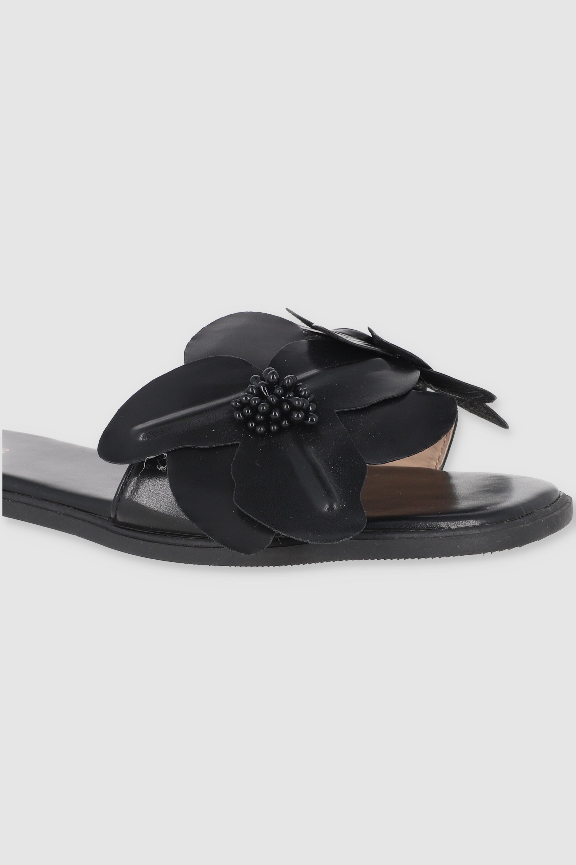 Sandalia flores tropicales 3D NEGRO