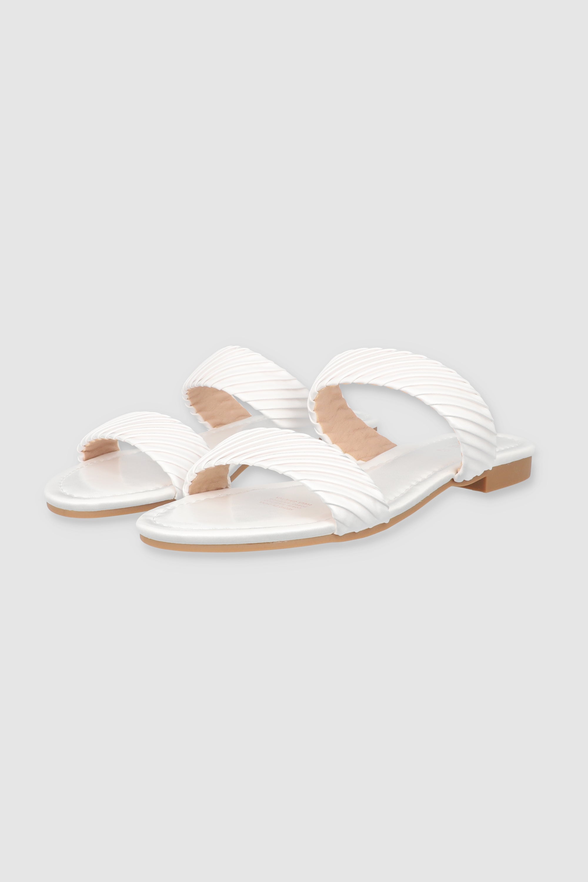 Sandalias dos tiras plizadas BLANCO