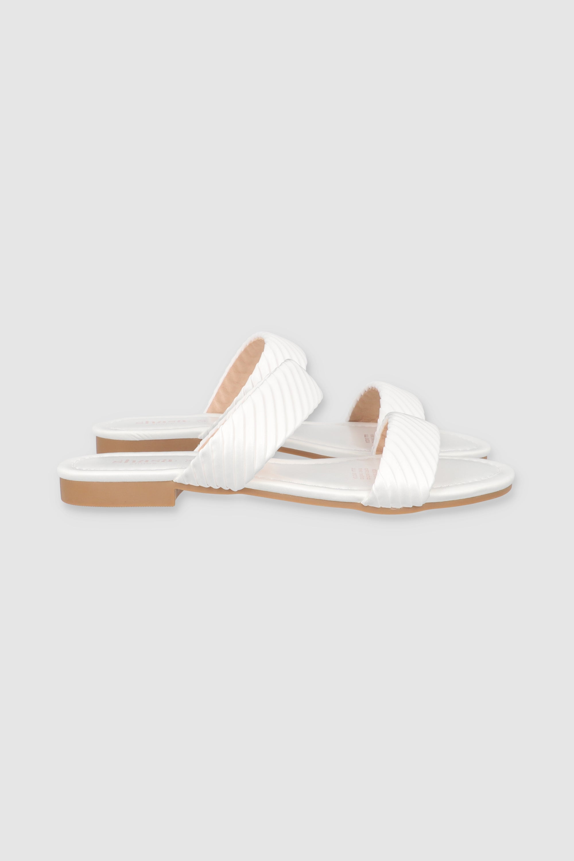 Sandalias dos tiras plizadas BLANCO