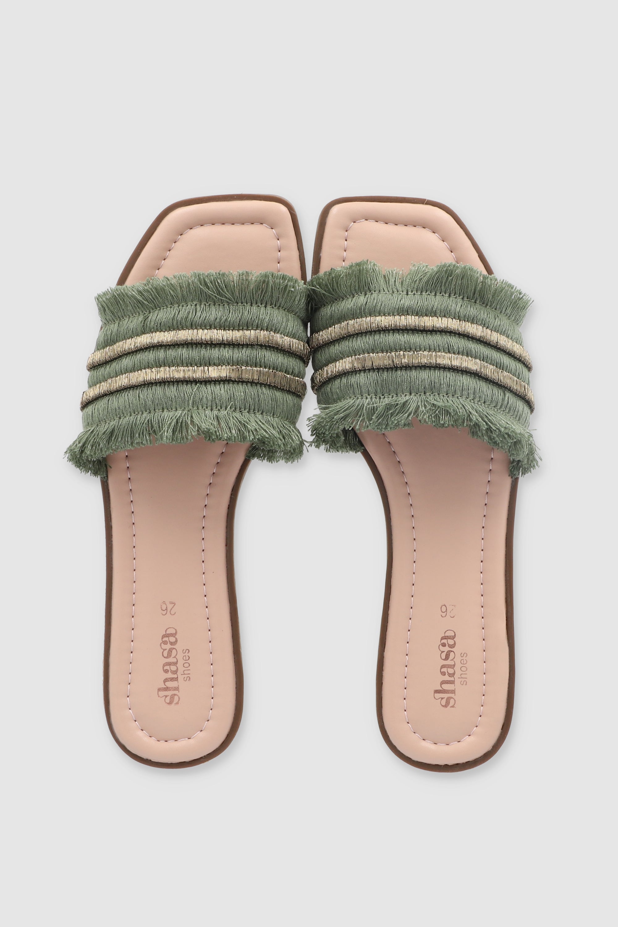 Sandal Metallic Detail Fruits OLIVE