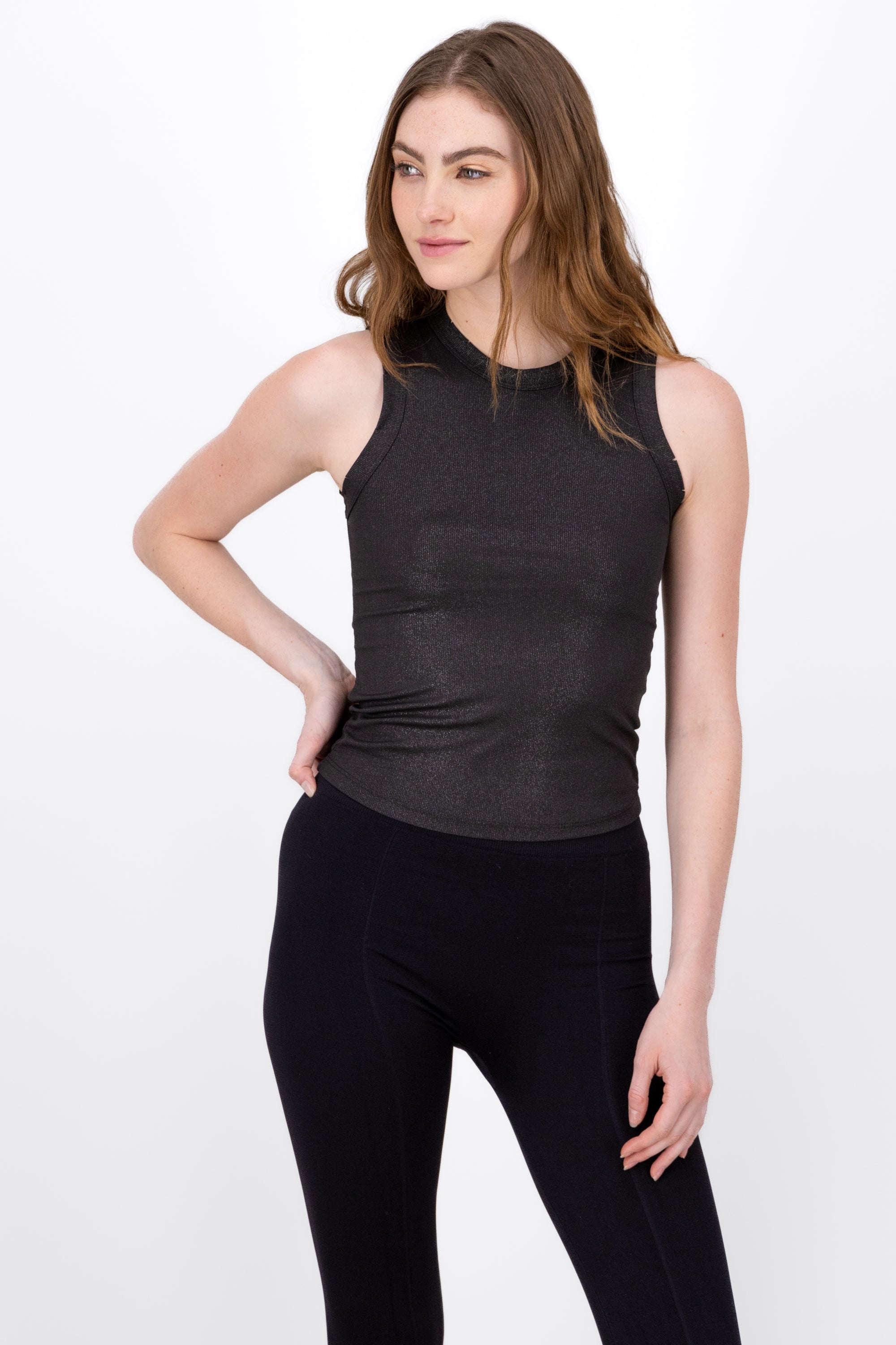 Top Rib Metallic Detail Cortes SILVER