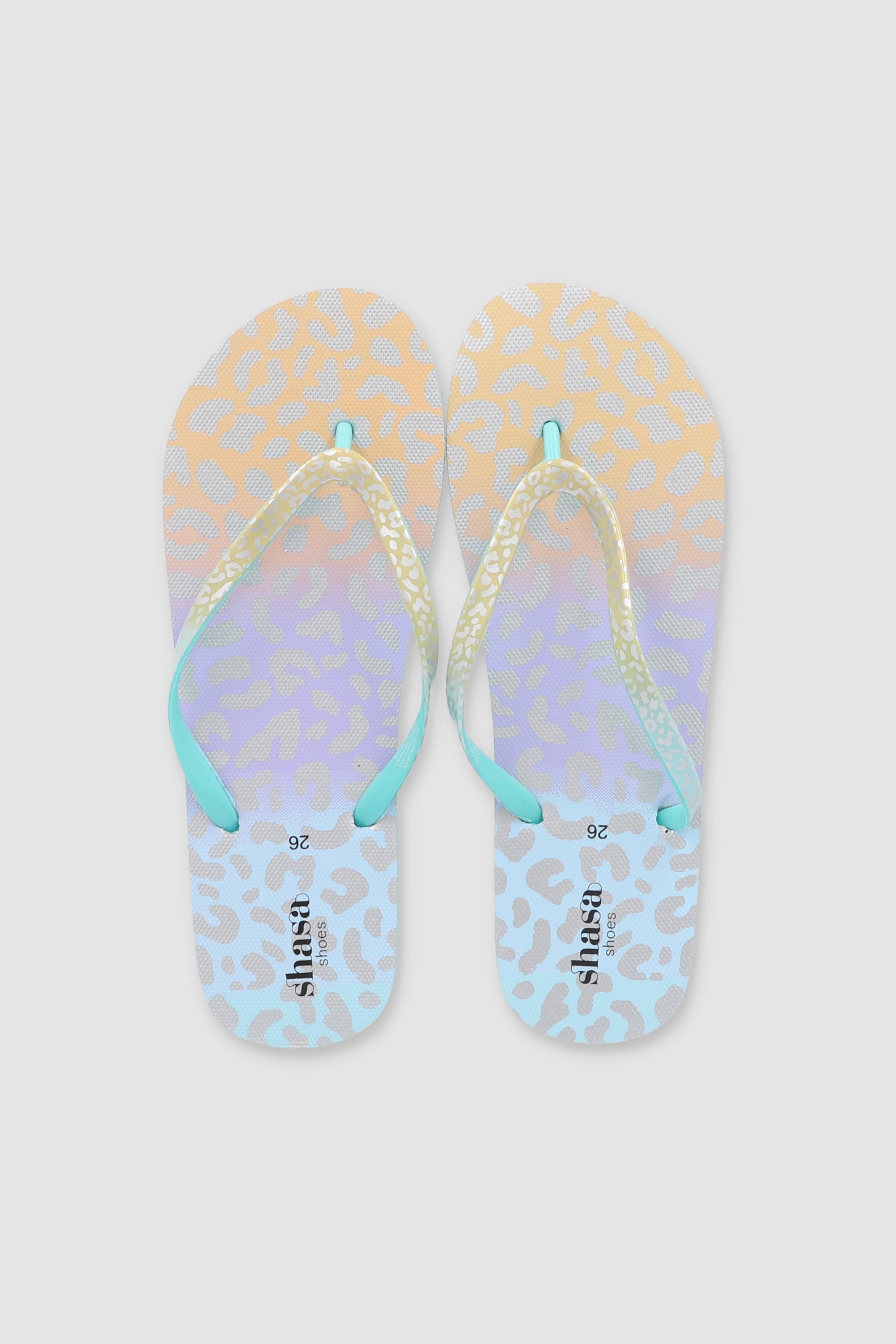 FLIP FLOPS ANIMAL PRINT METALICO AZUL COMBO