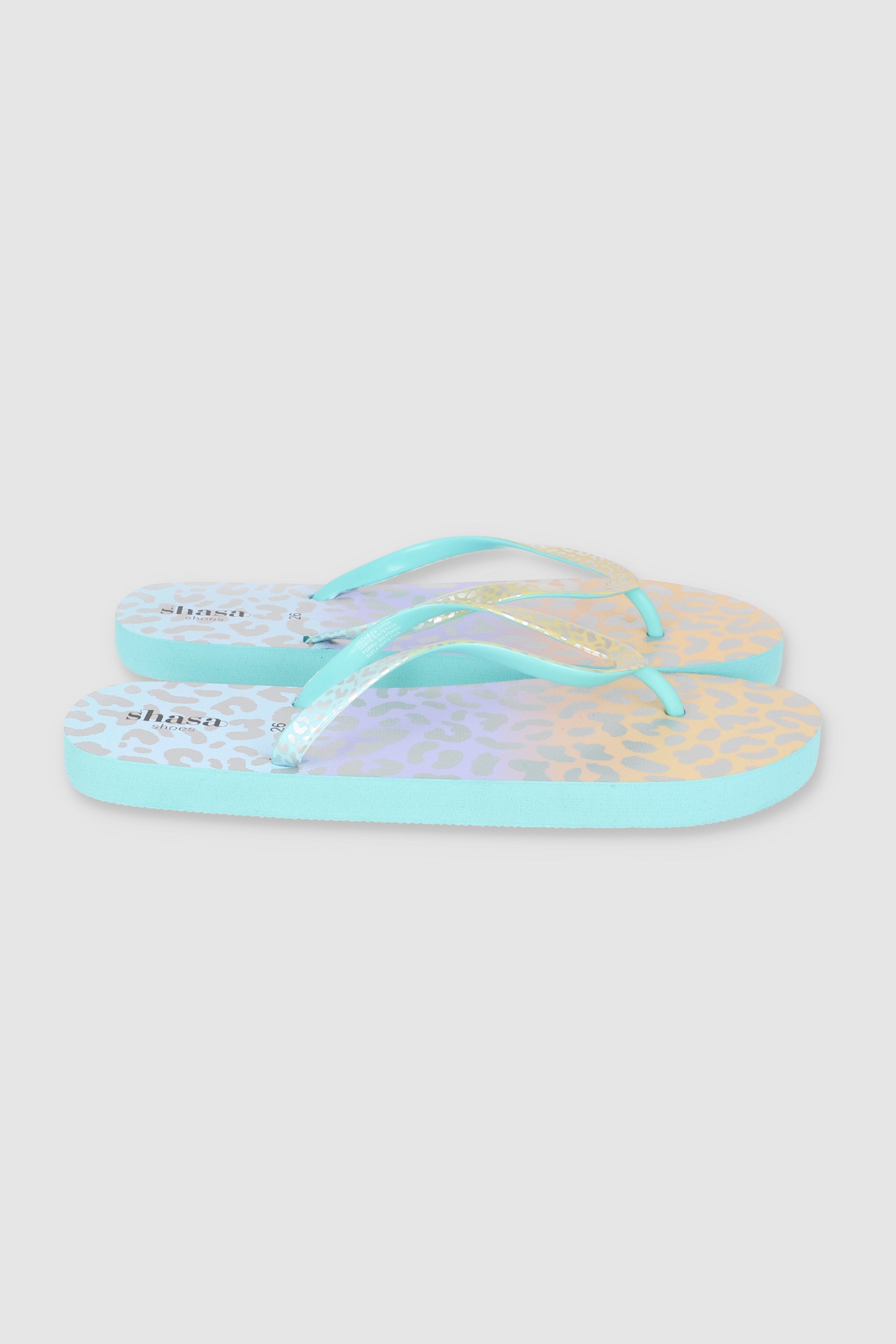 FLIP FLOPS ANIMAL PRINT METALICO AZUL COMBO