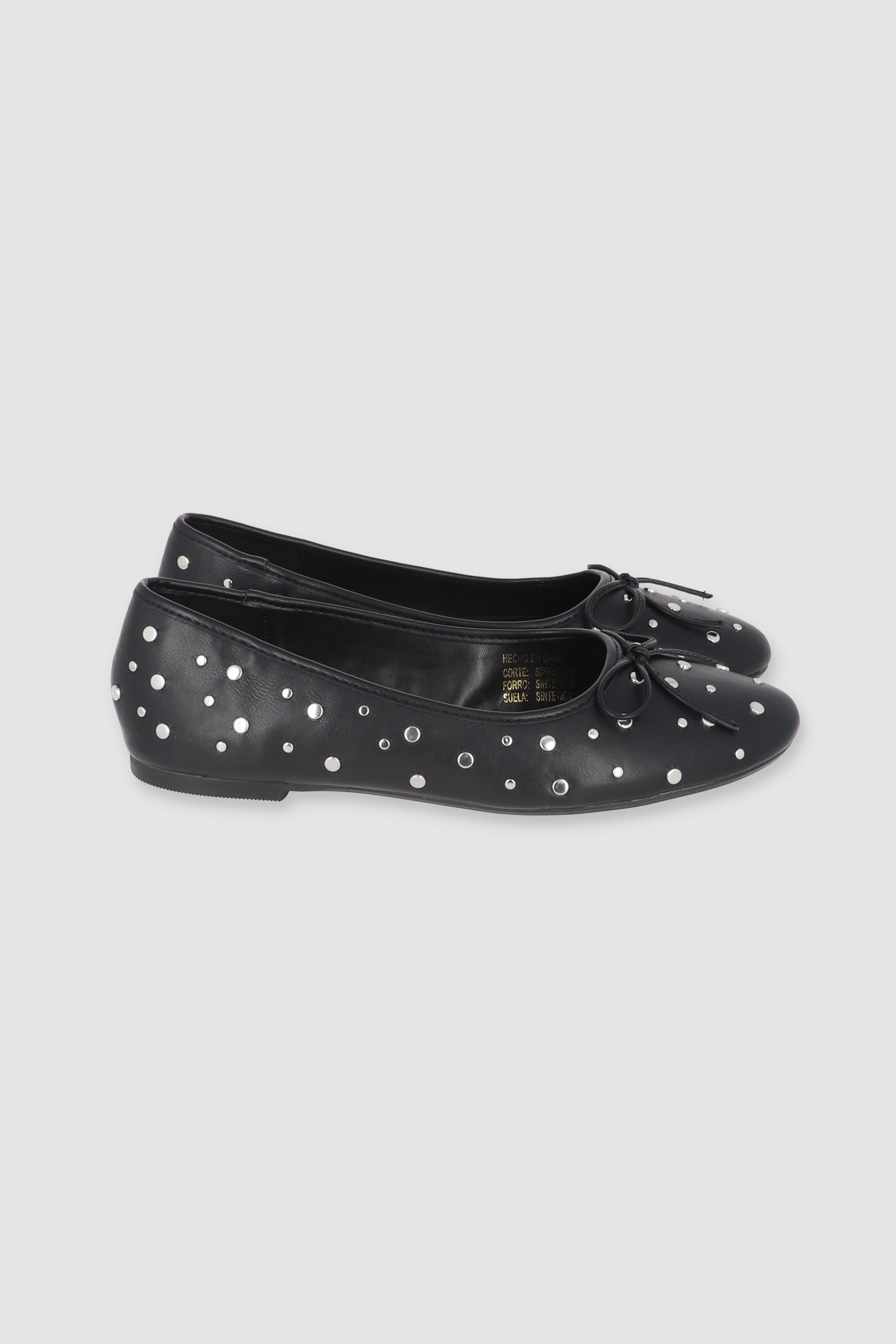 Flat denim studs BLACK