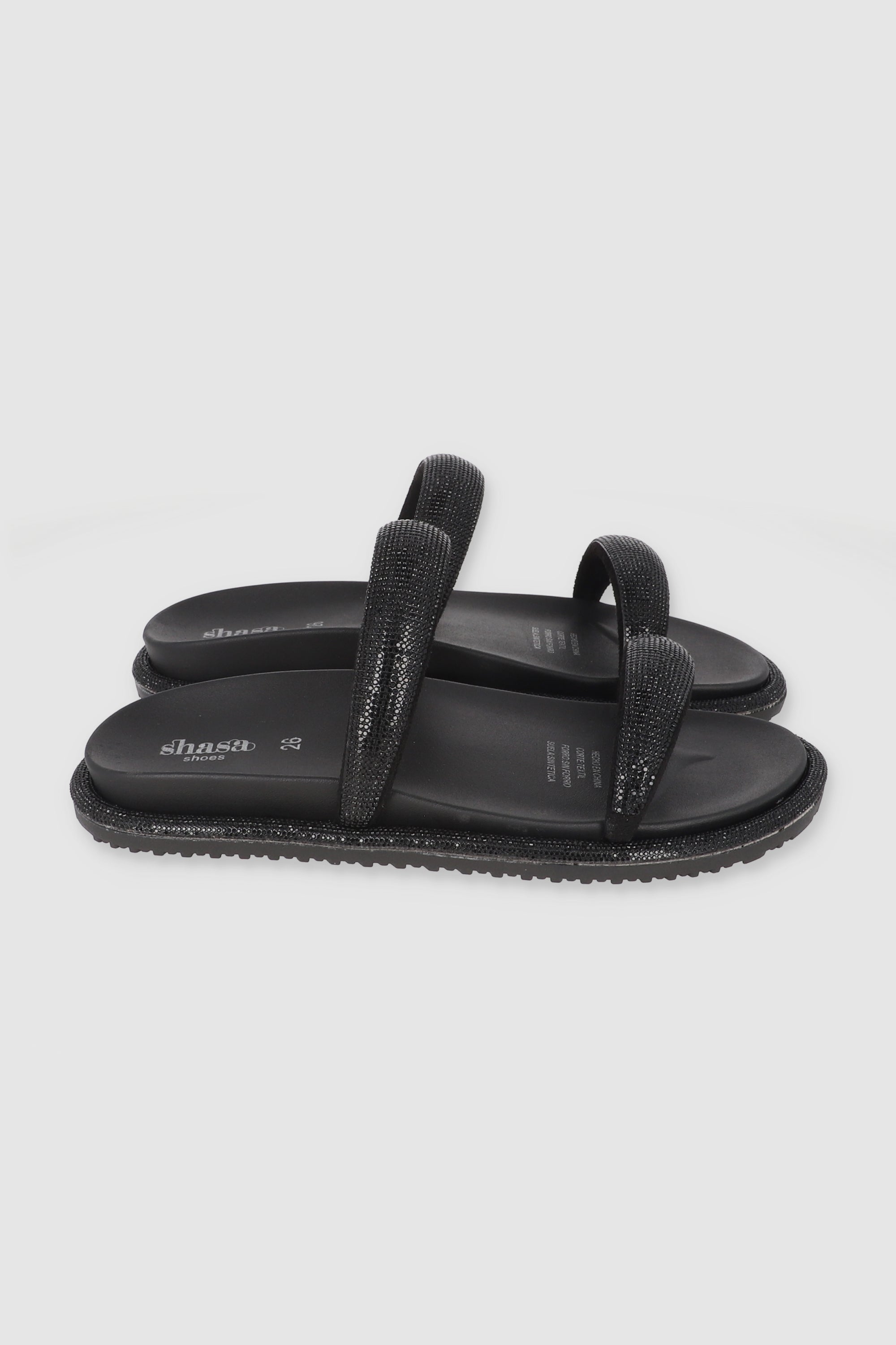 Sandal two strips bright brightness BLACK