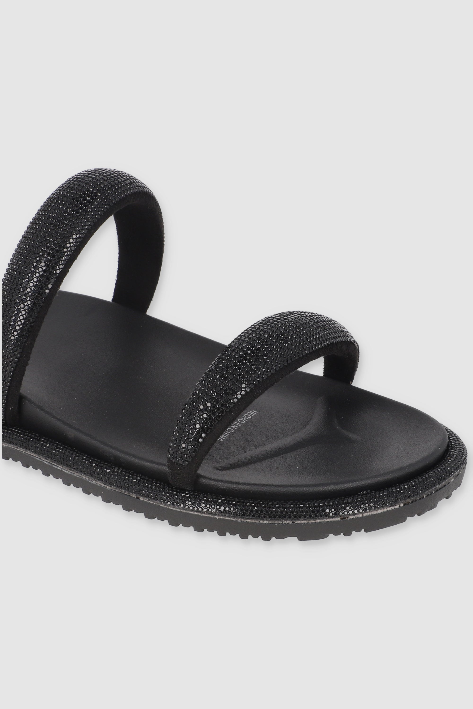 Sandal two strips bright brightness BLACK
