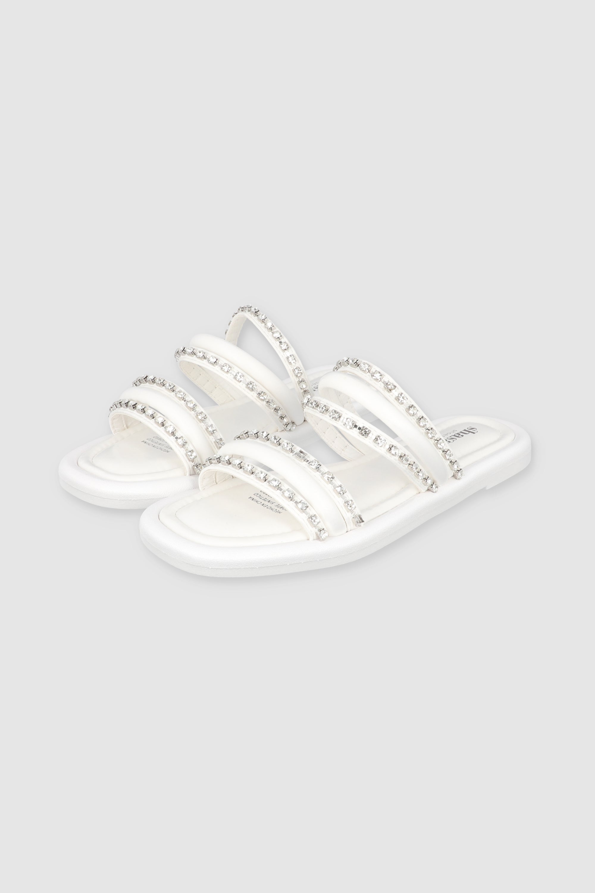 Sandal two large mix strips WHITE