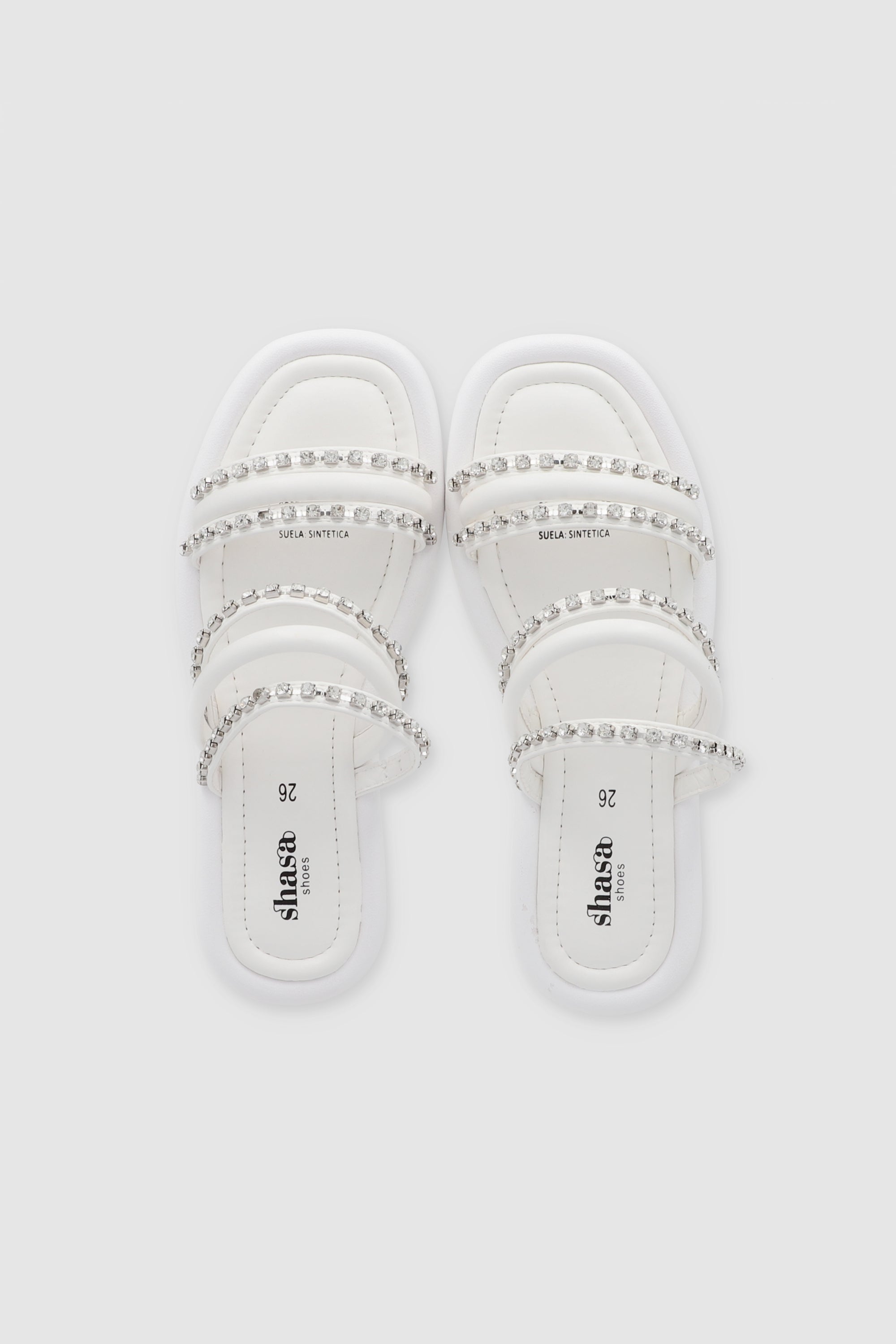 Sandal two large mix strips WHITE